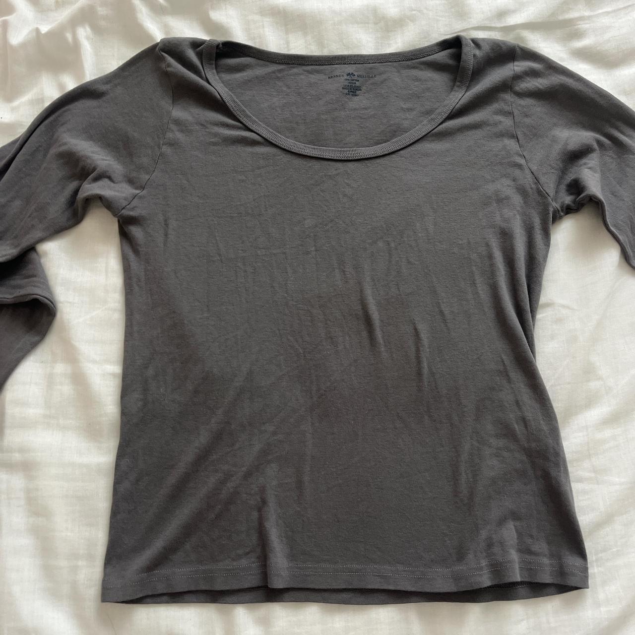 dark grey long sleeve top - Depop