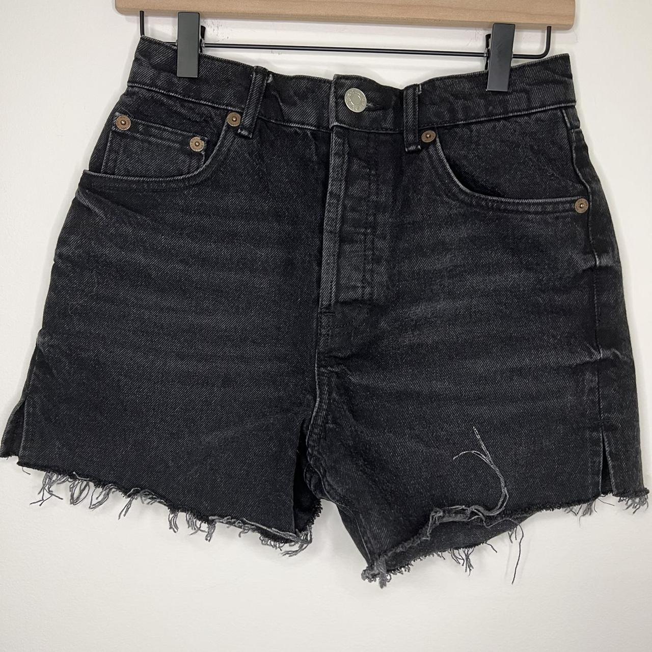 Zara Black Denim Short, multi-button closure (not a... - Depop