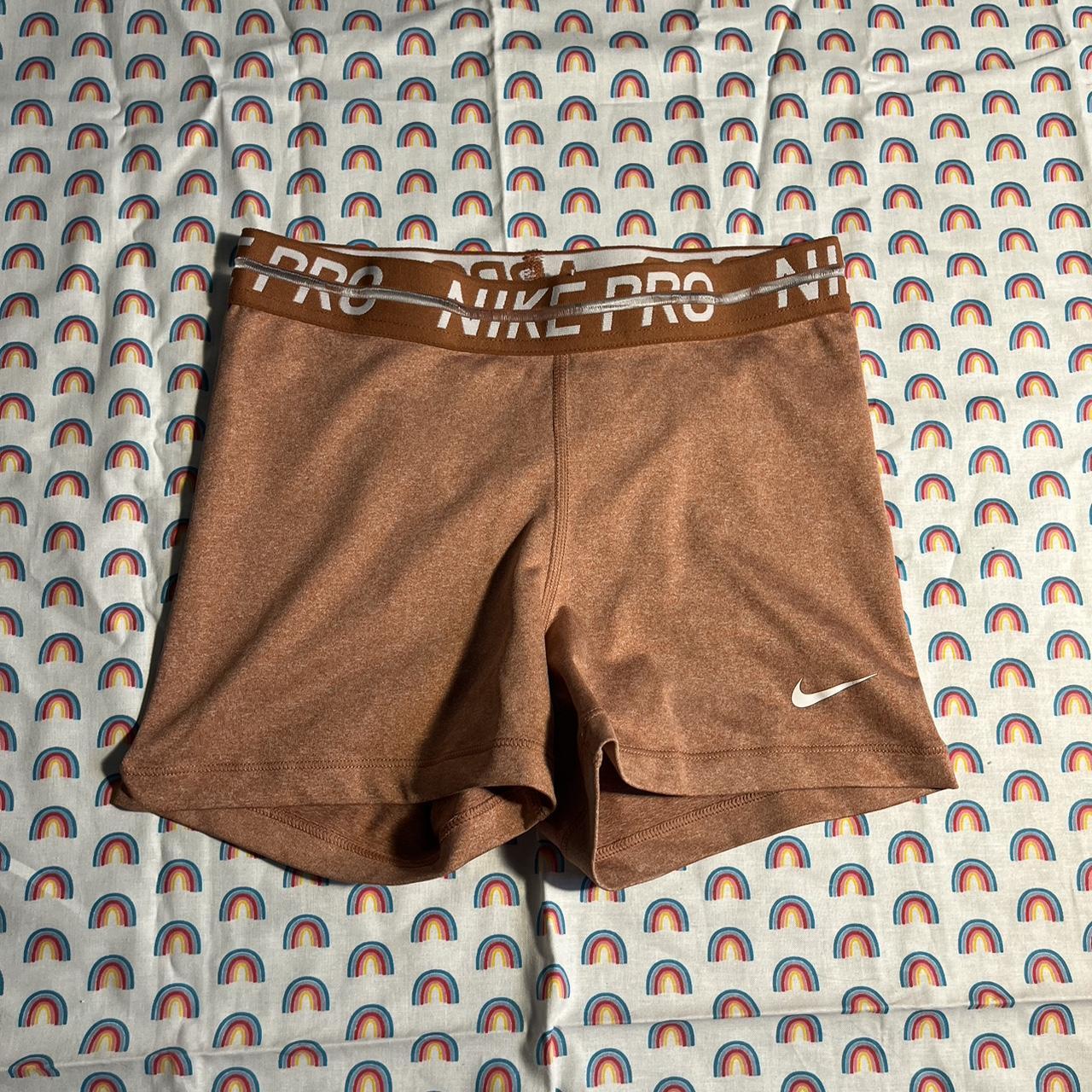 tan nike shorts womens