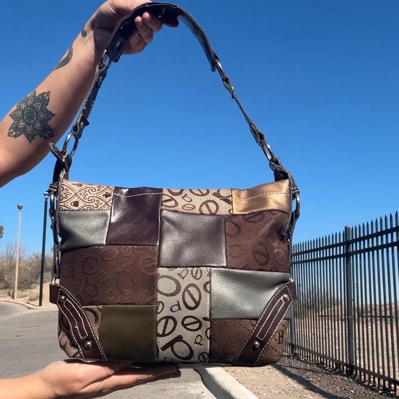 Bebe Women's Bag - Brown/Multi – BEBE PATCHWORK P… - image 2