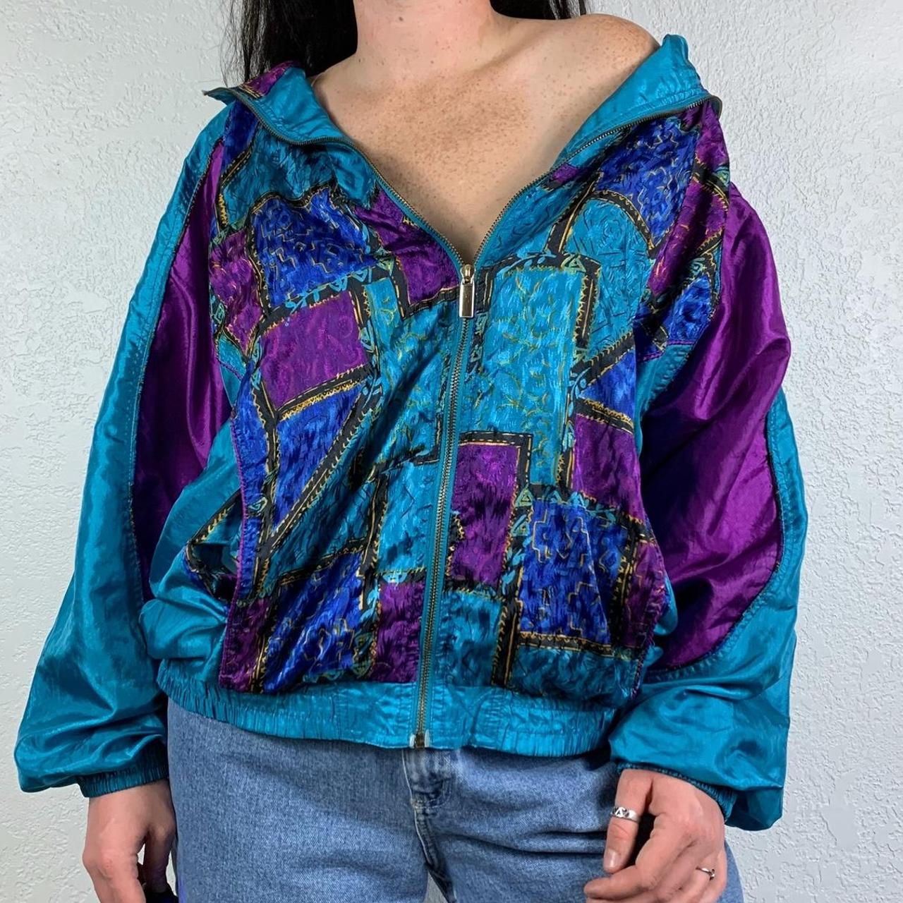 Basic Editions Women's Blue and Purple Jacket