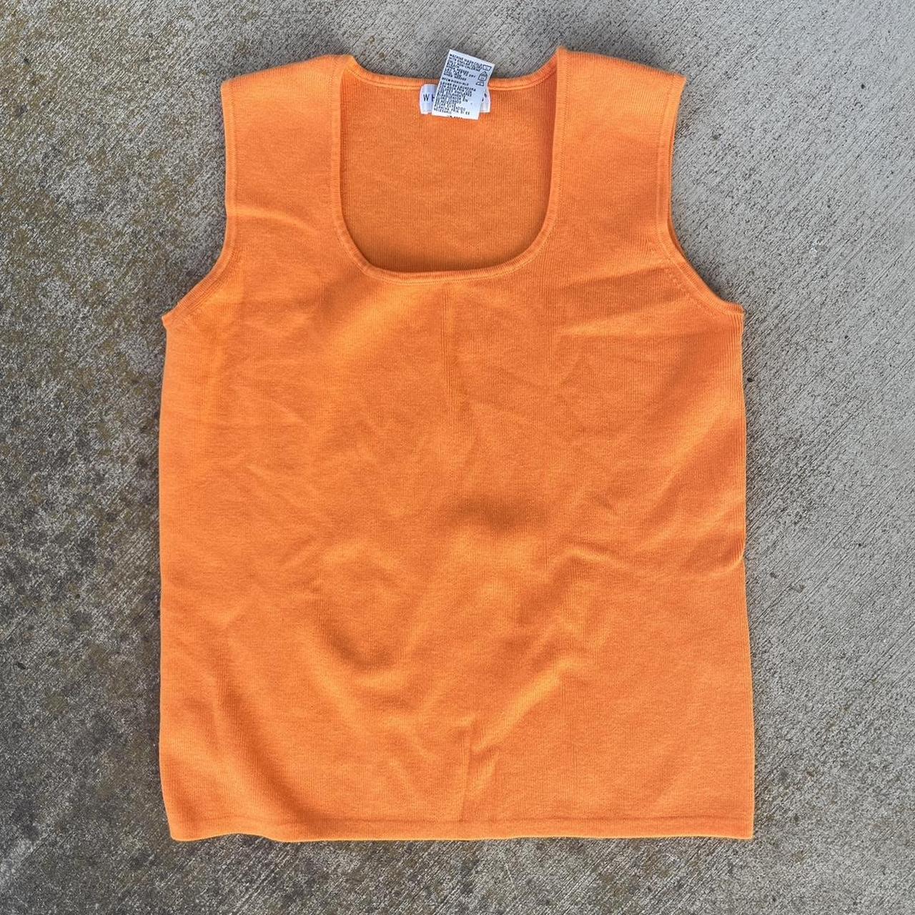 90s Orange tank top Brand: white stag Size medium... - Depop