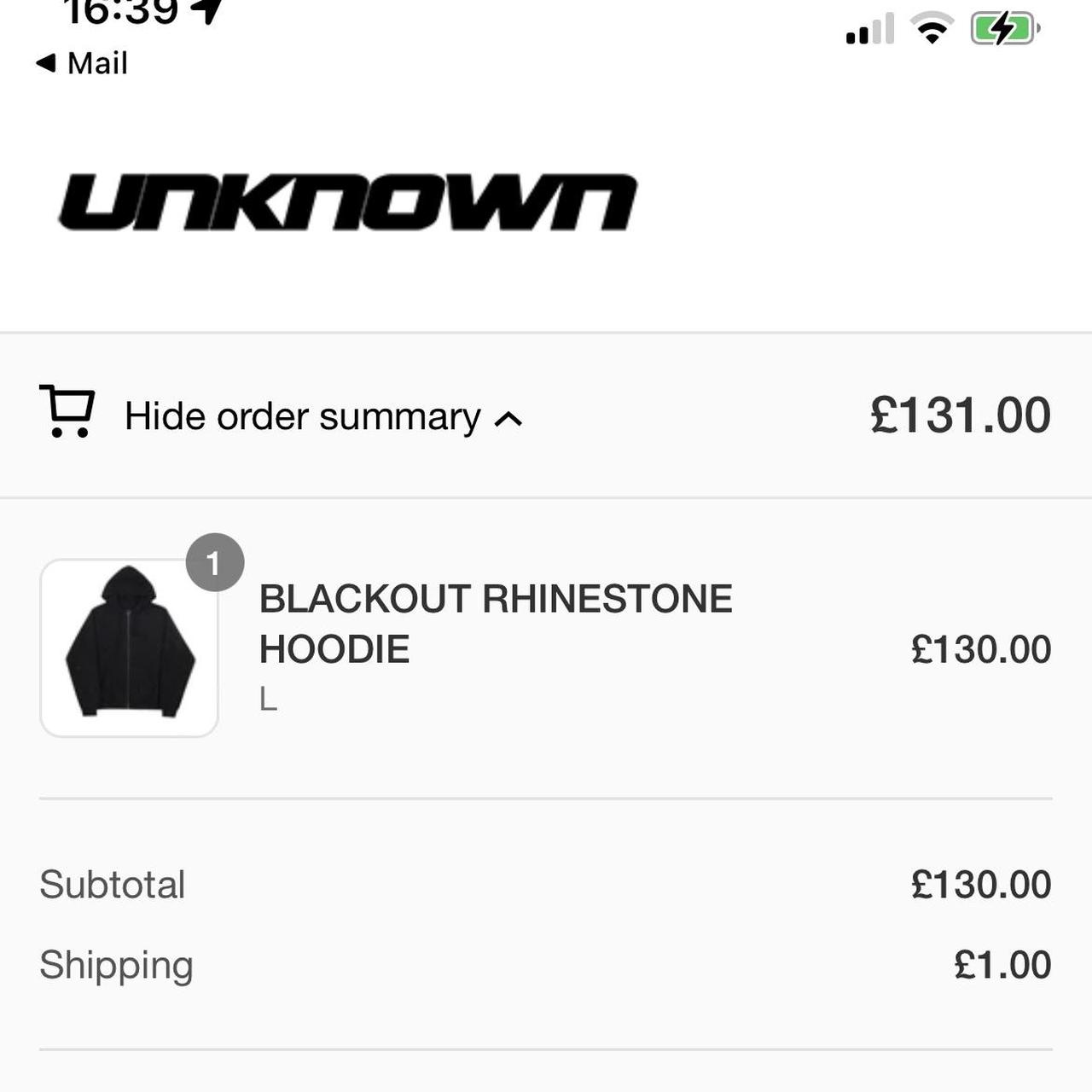 Unknown london black rhinestones hoodie Depop
