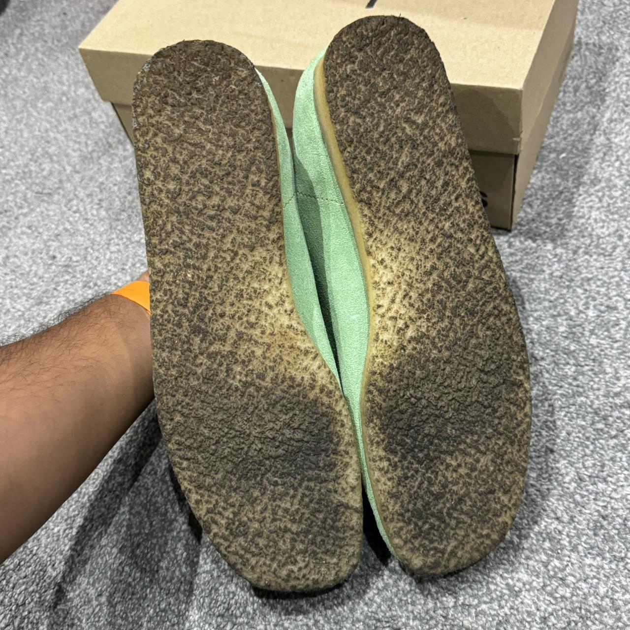 Stussy X Clarks Wallabee Green UK11 Used with... - Depop