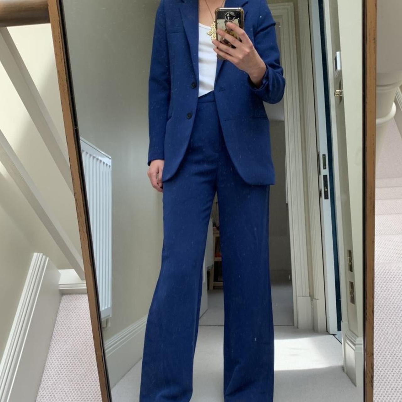royal navy blue Zara two piece suit perfect... Depop
