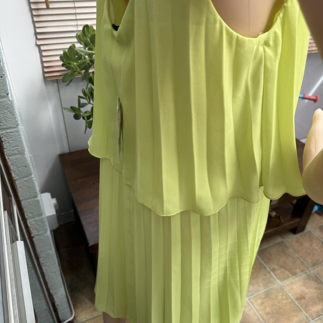 F&f green pleated dress hotsell