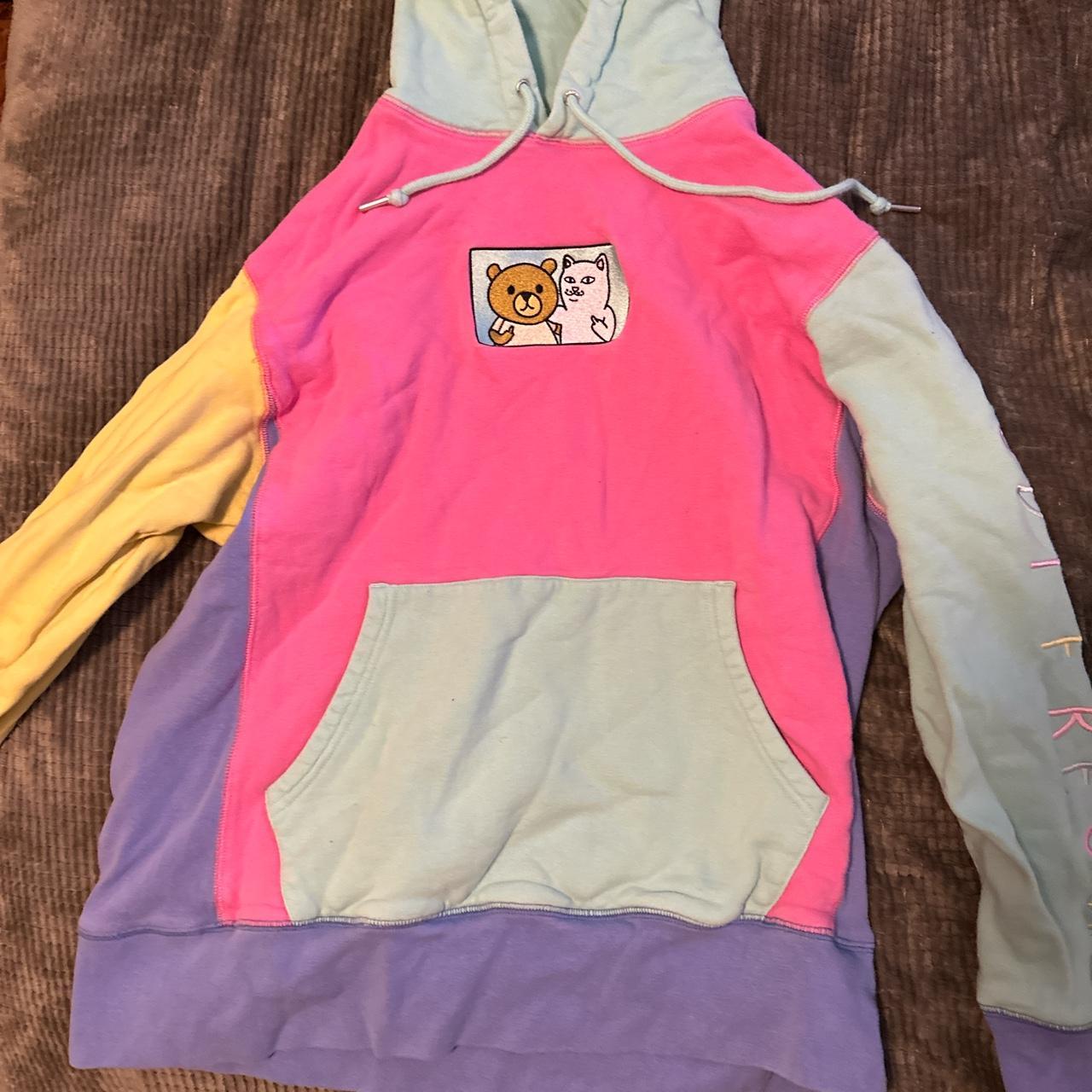 Teddy fresh and ripndip collab color block hoodie Depop