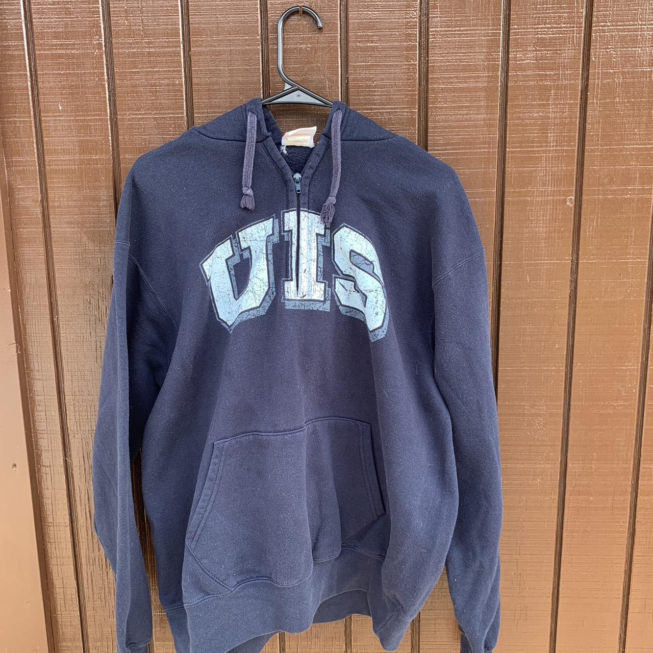 UIS 1/4 zip hoodie champion 8/10 condition size L... - Depop