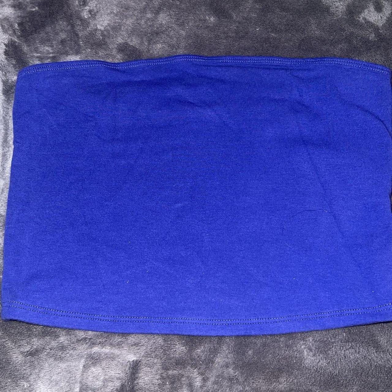 gymshark bandeau padded sports bra in light blue - Depop