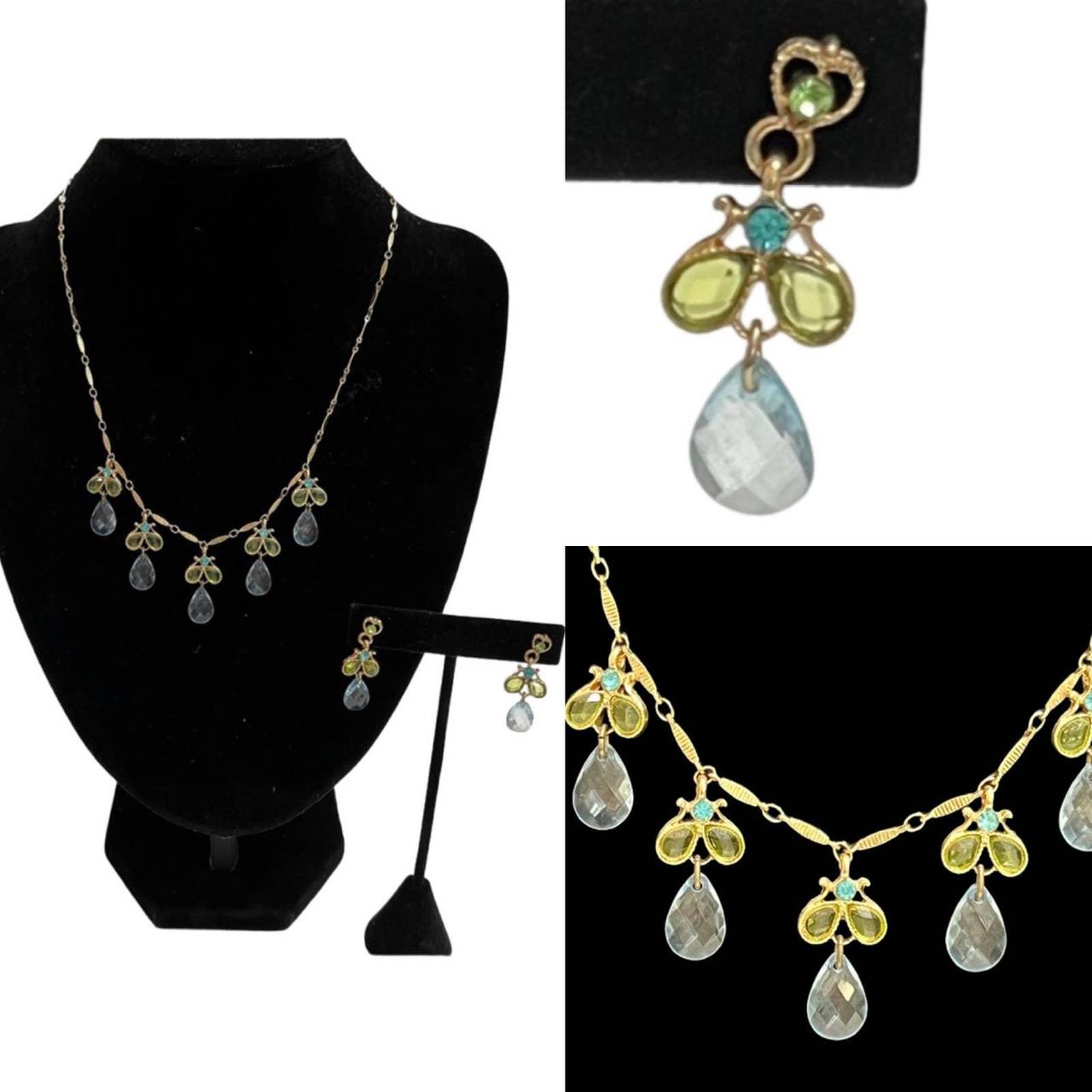 Luxury Light Blue Crystal Crown Tiara Necklace Earring Wedding Dress Jewelry  Set | eBay