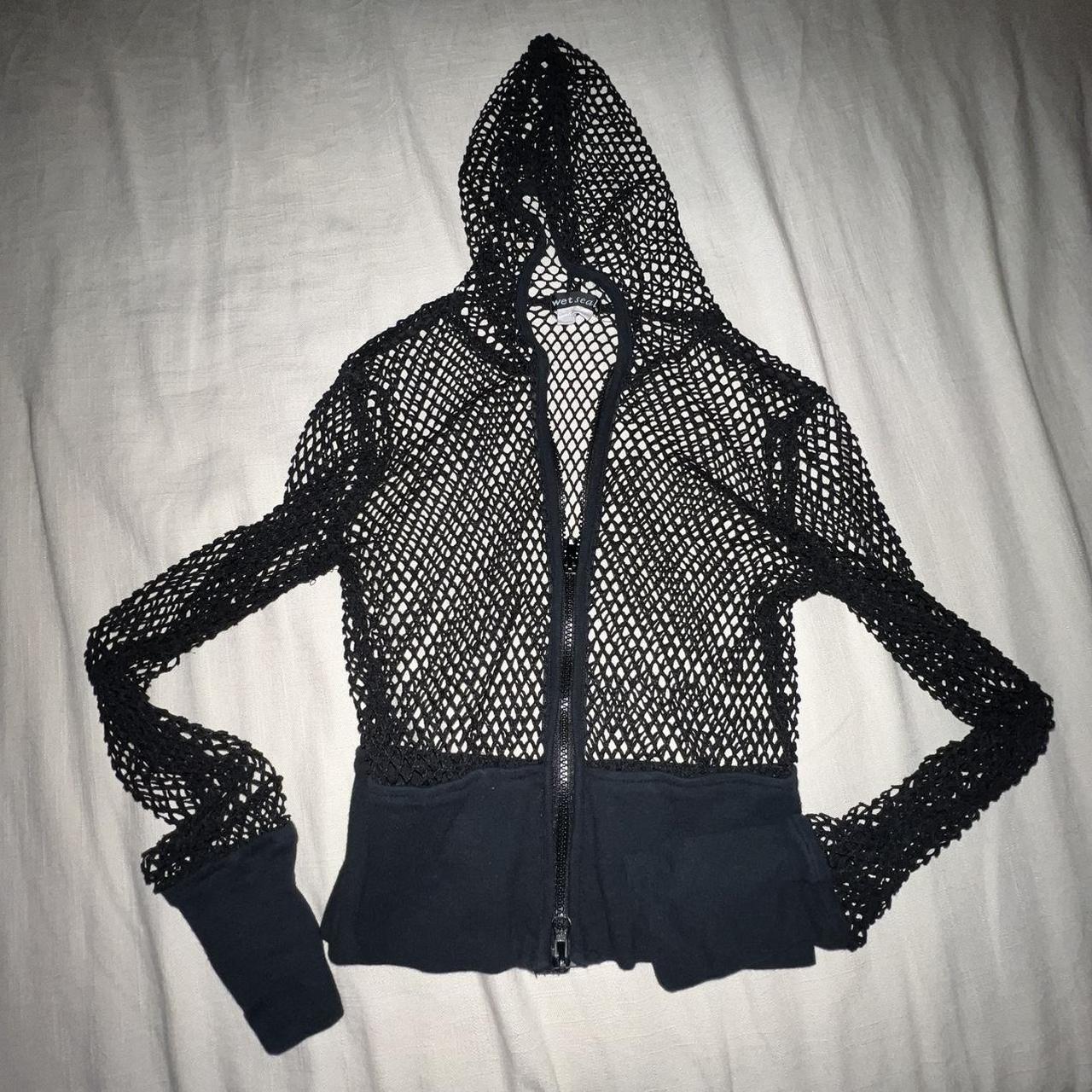 White mesh outlet hoodie