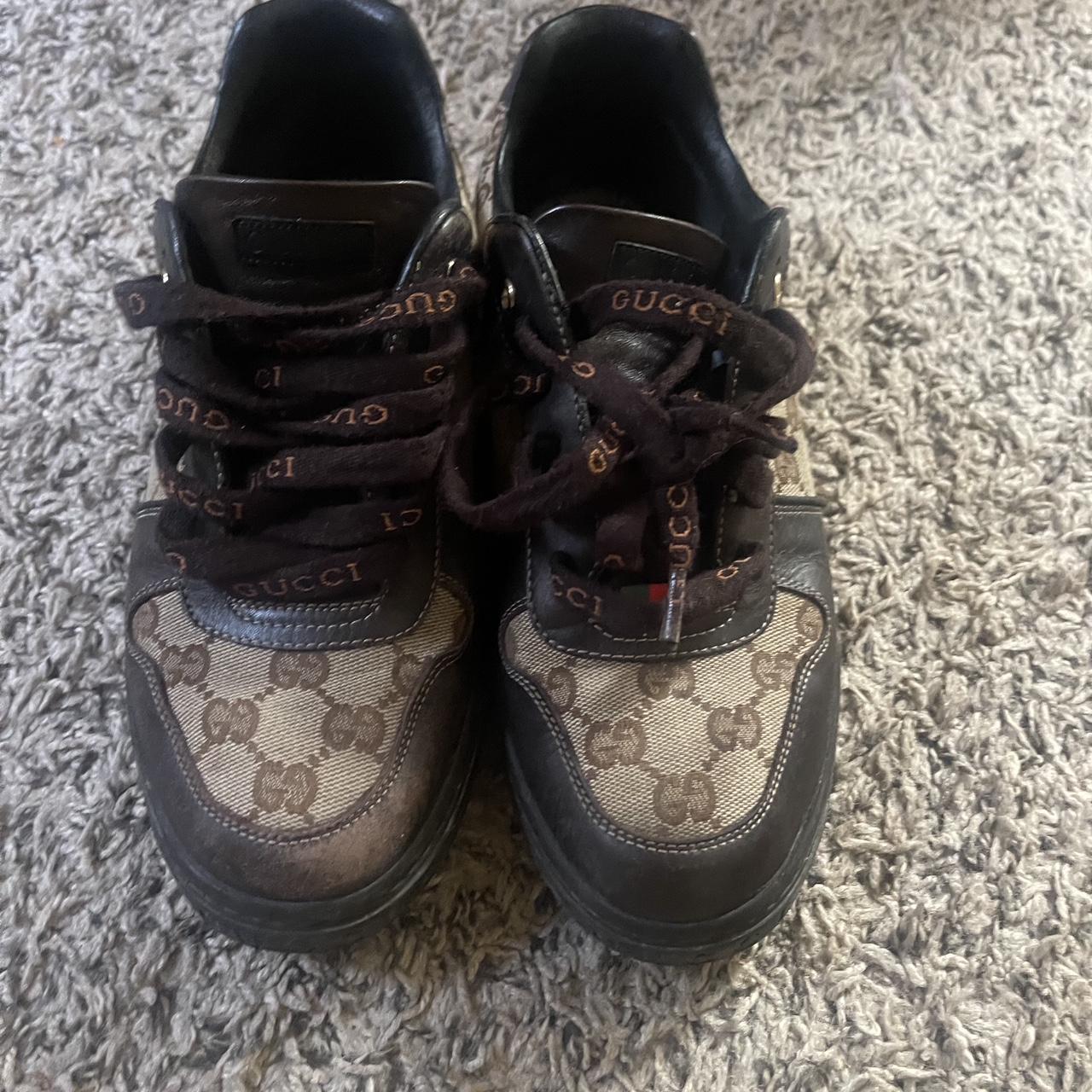 Gucci Men's Brown and Tan Trainers | Depop