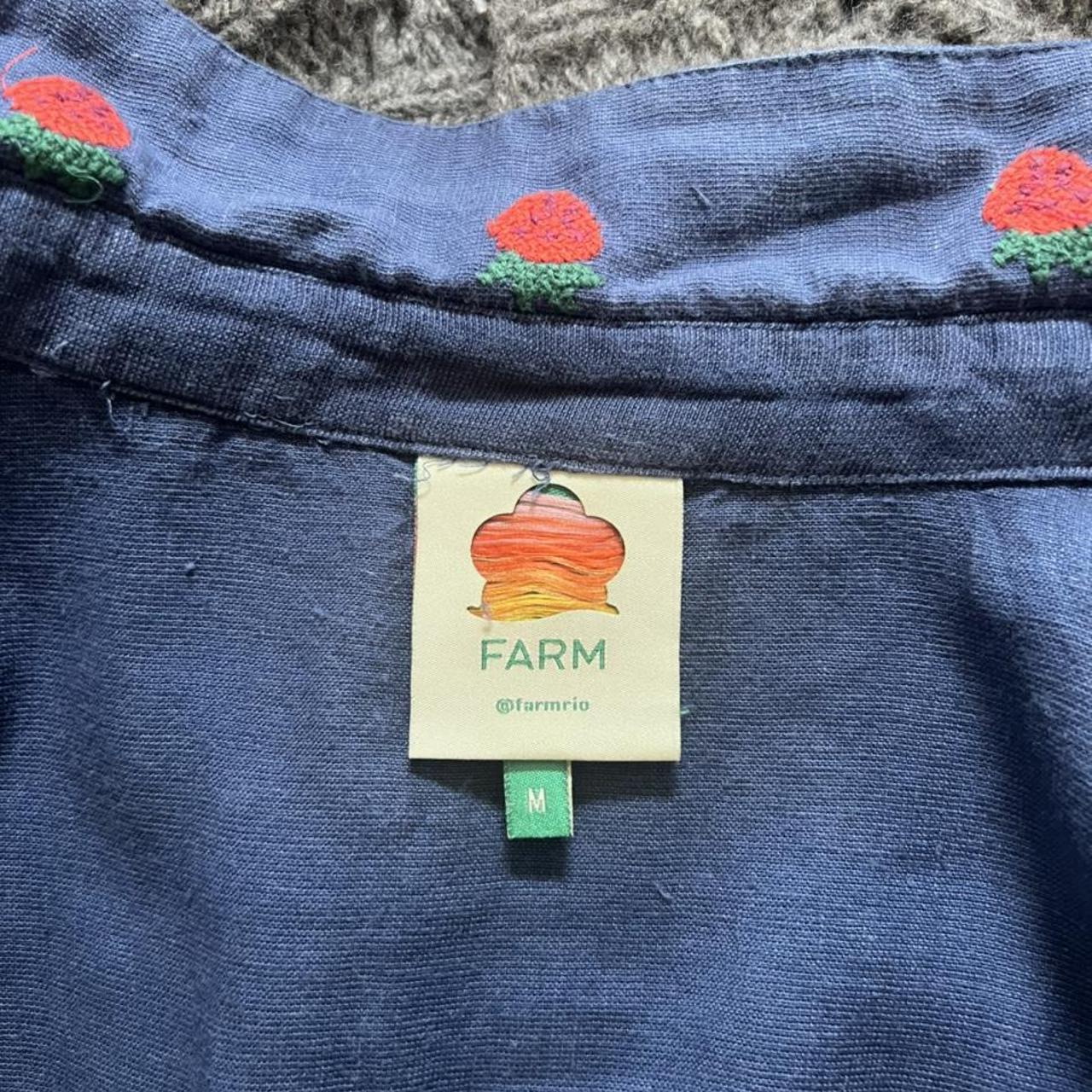 Farm Rio Women’s Blue and Red Dress | Depop