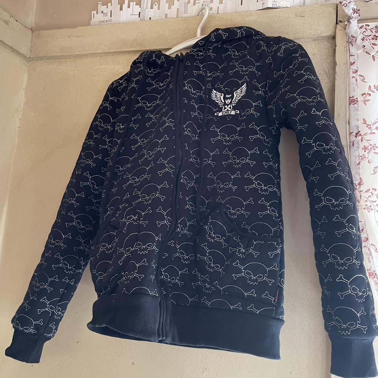 Emily the Strange adjustable hoodie zip up black | Depop