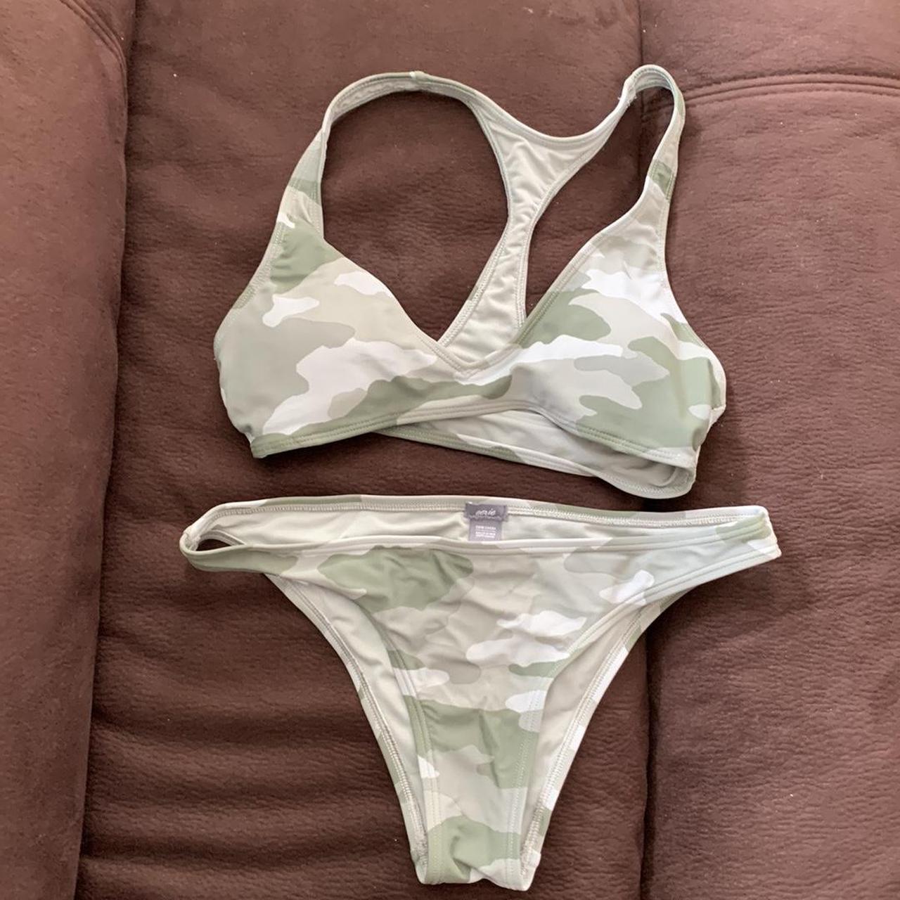 Aerie Women's Khaki and Green Bikinisandtankinisets Depop