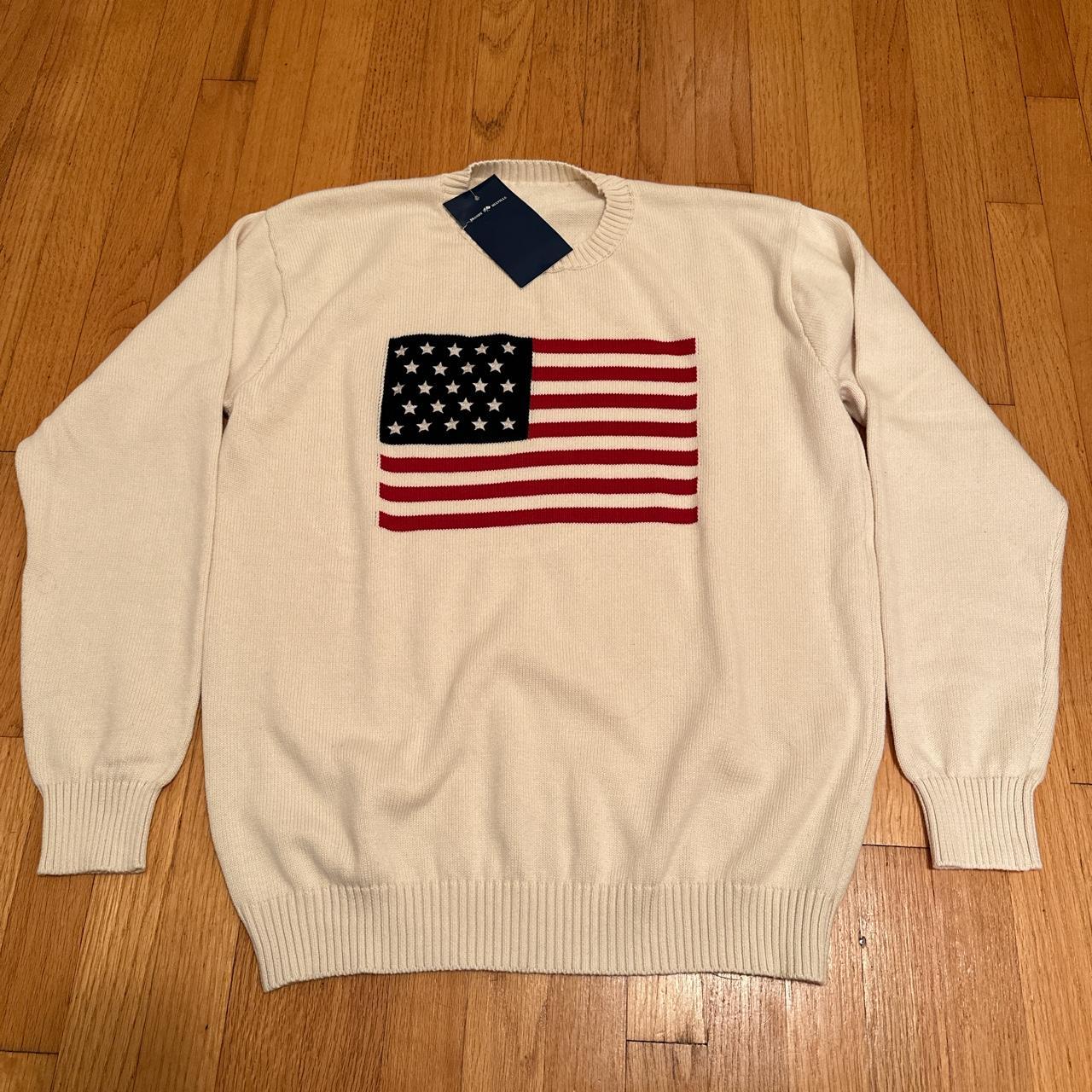 Brandy Melville American Flag Sweater • RARE not... - Depop