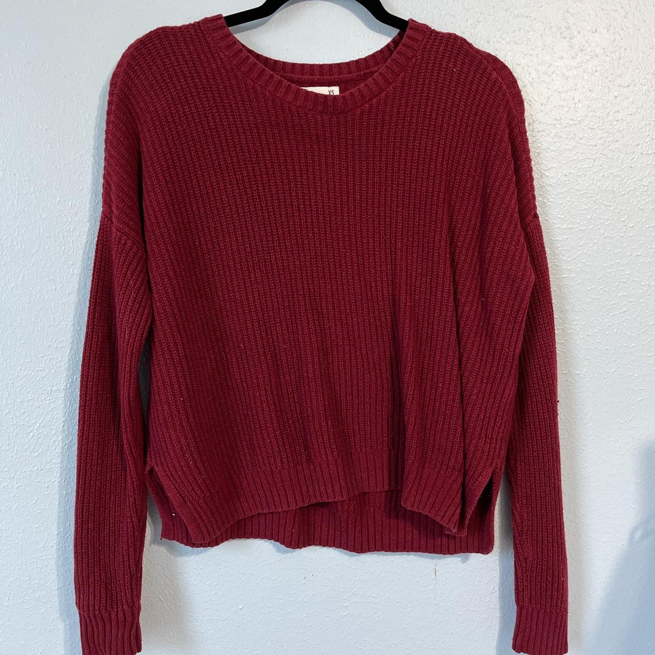 Hollister burgundy jumper best sale