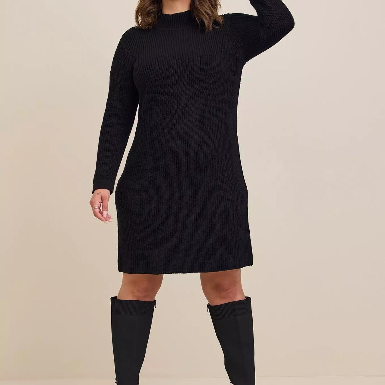 TorridMiniCottonAcrylicSweaterDressBlackPlus...