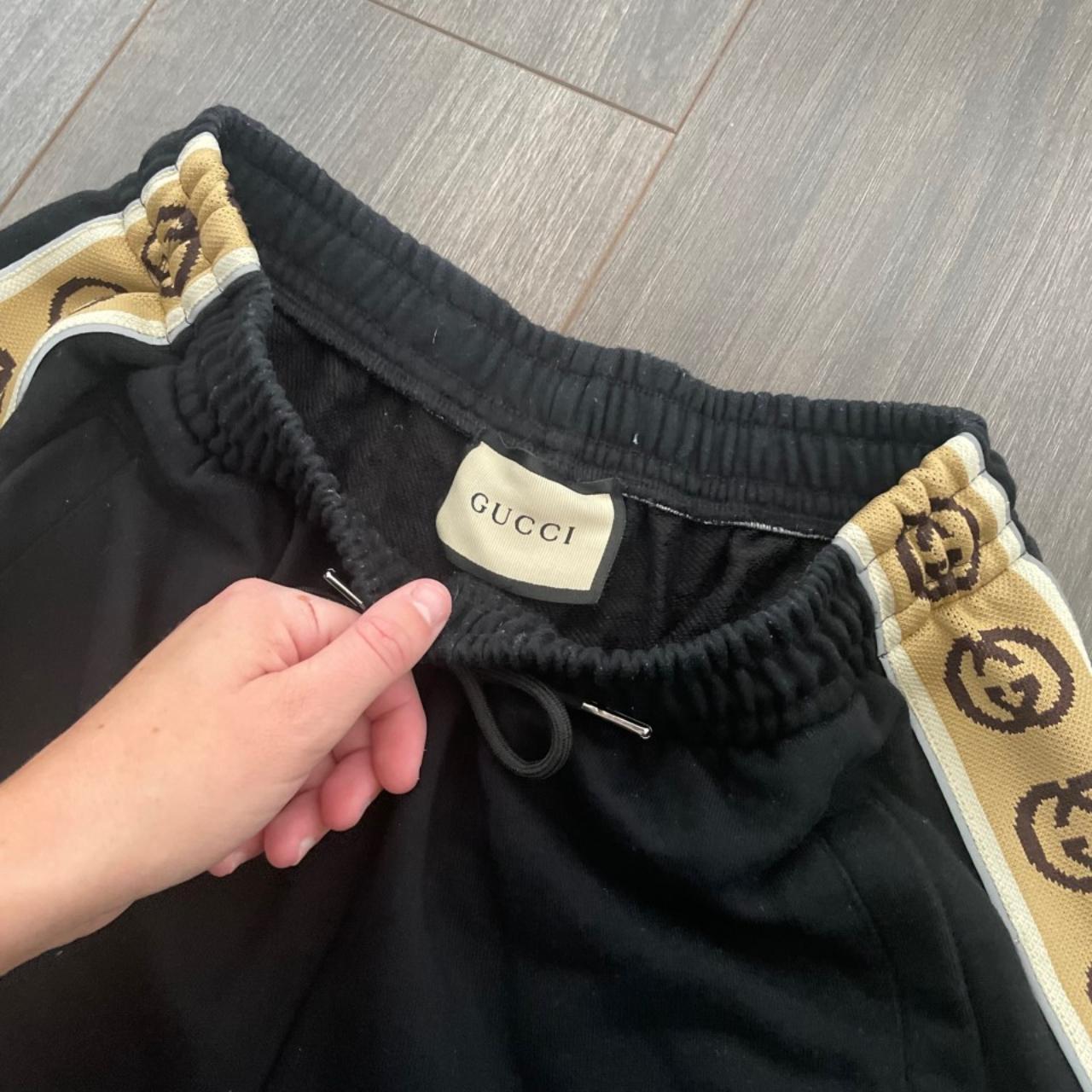 Gucci Men's Black and Tan Joggers-tracksuits | Depop