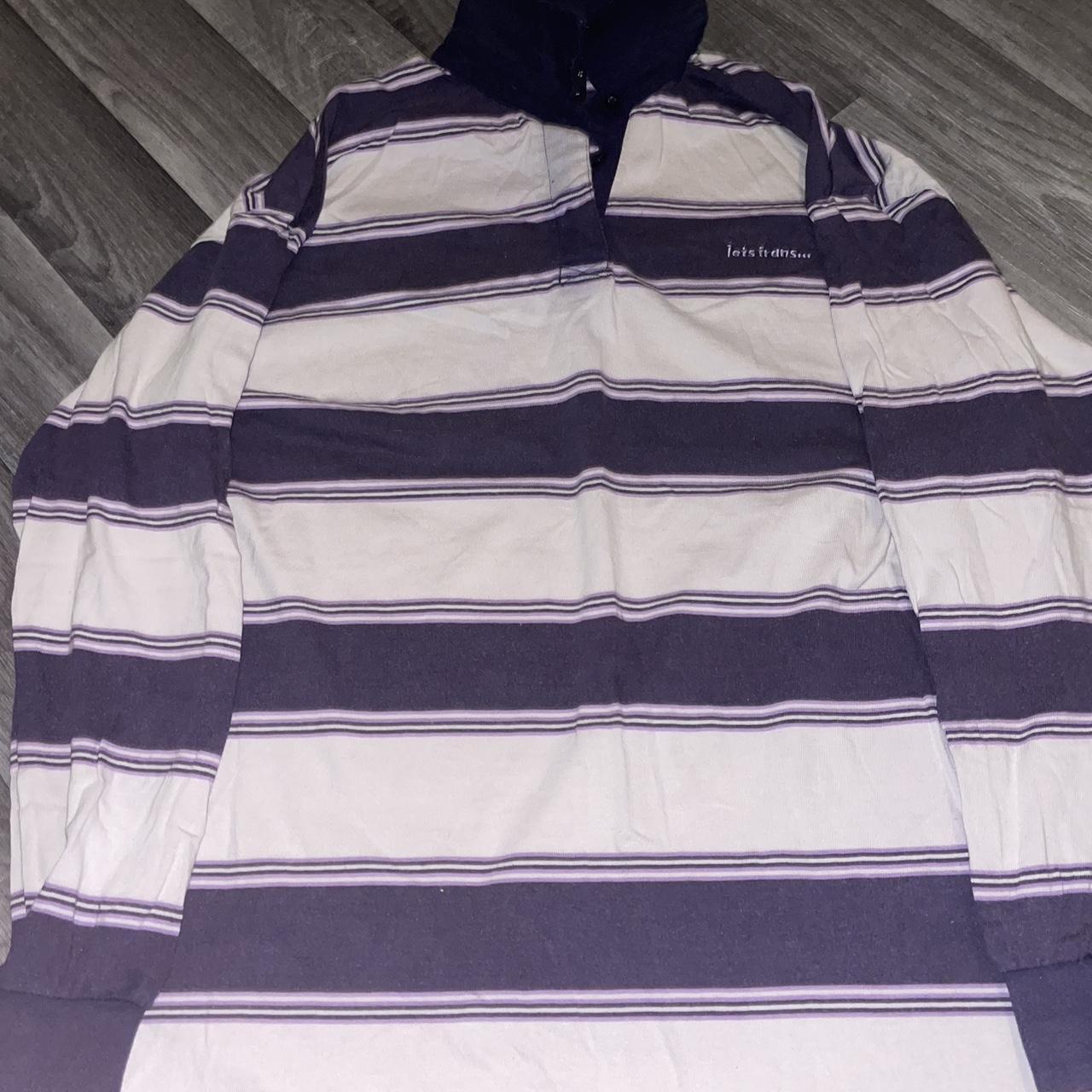 Iets Frans Rugby Style Oversized Polo Shirt Purple... - Depop