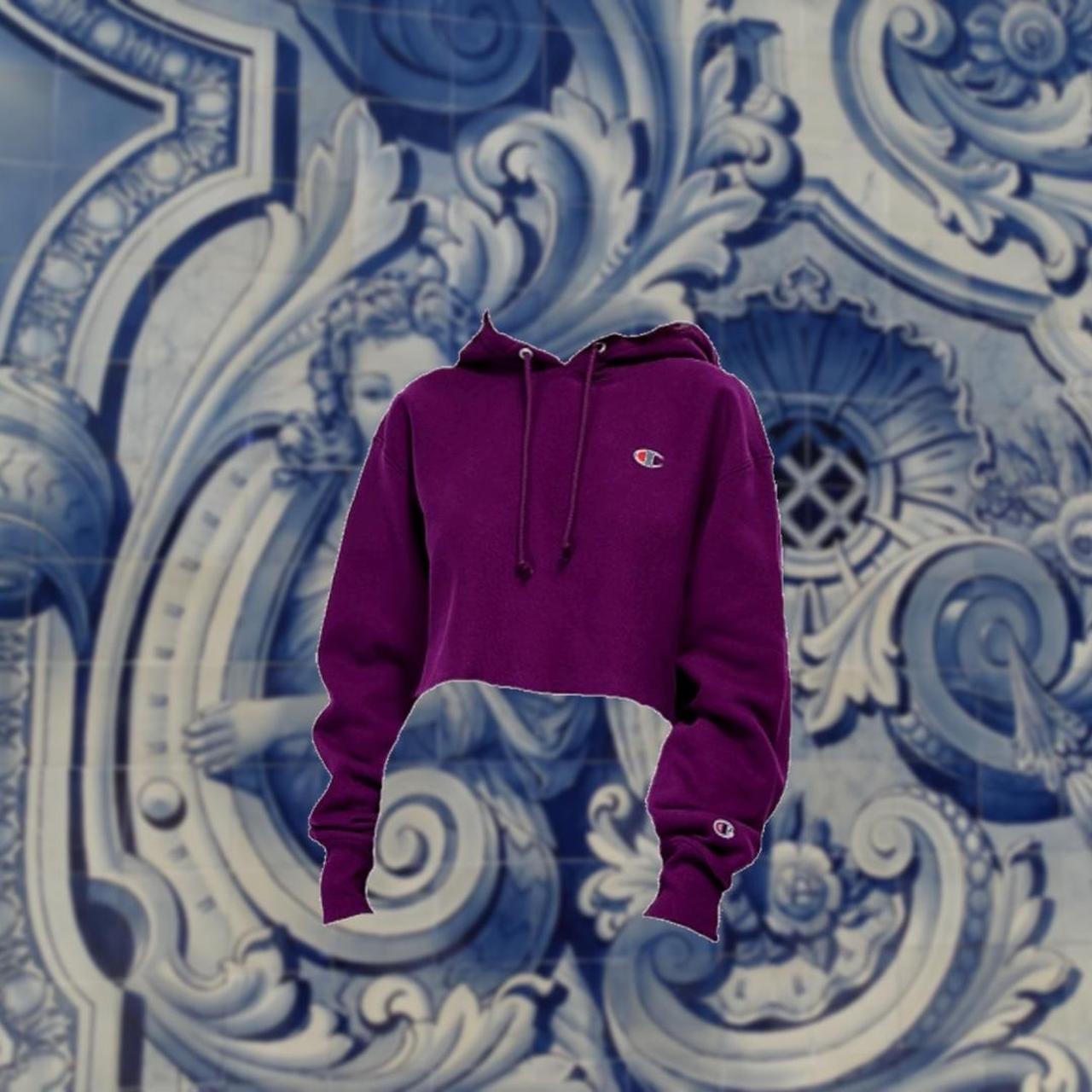 Purple cropped sales champion hoodie