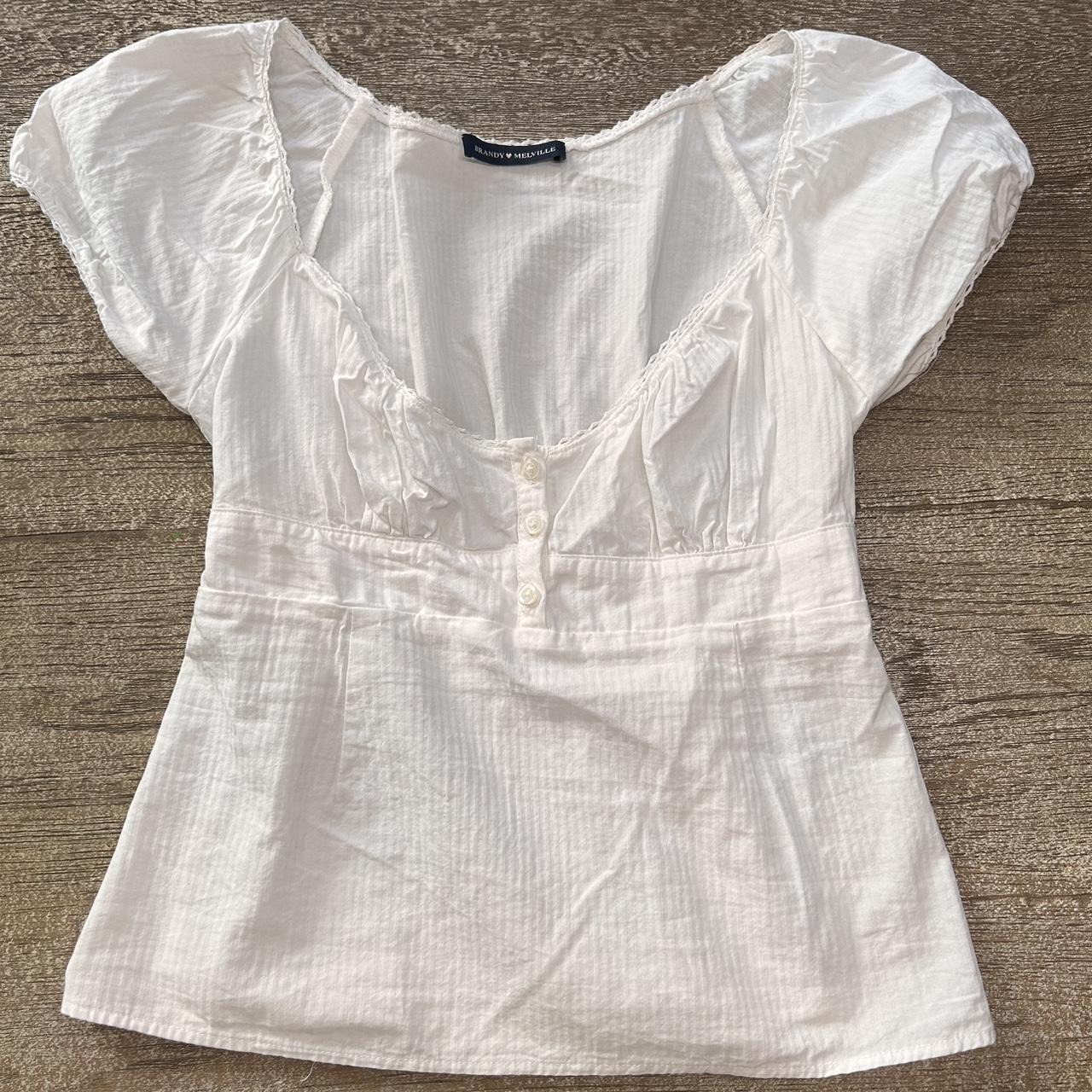 Brandy Melville Women's White Blouse | Depop