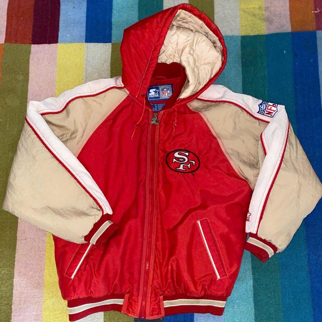 San Francisco 49ers 90s Starter puffer parka jacket - Depop