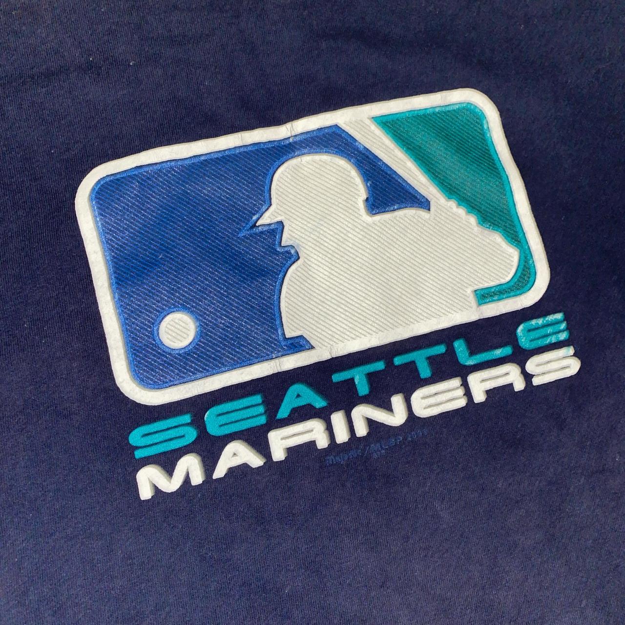 SEATTLE MARINERS T - SHIRT SS Navy Blue SS Polyester Athletic by MAJESTIC  Mens L