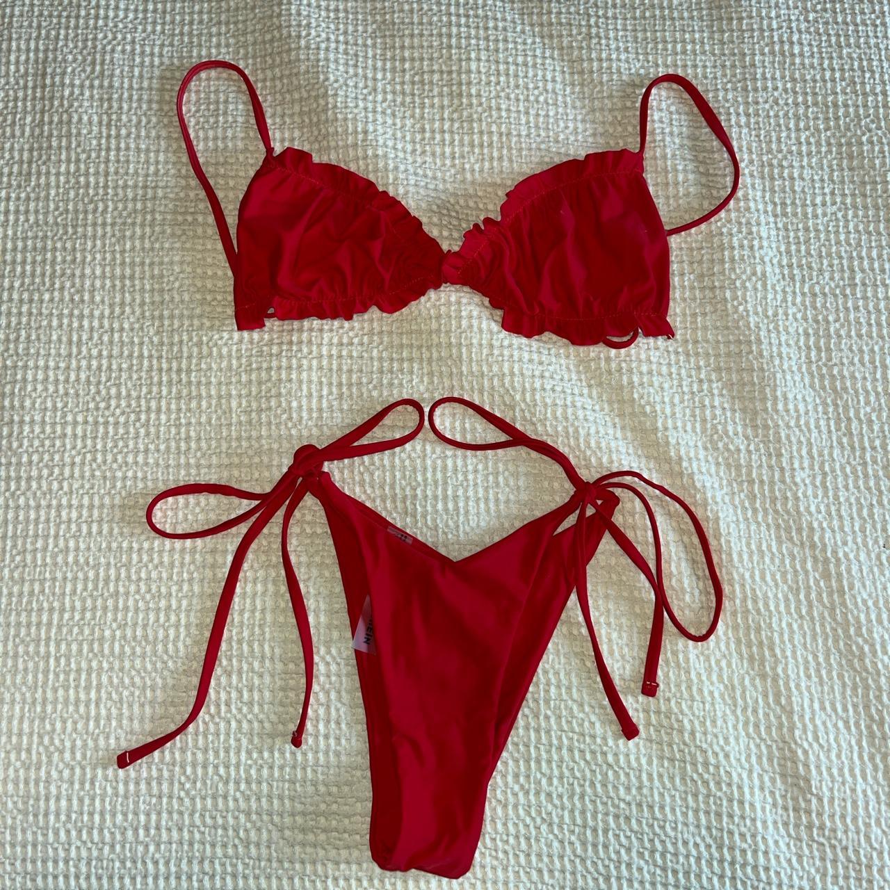 SHEIN Women's Red Bikinisandtankinisets Depop