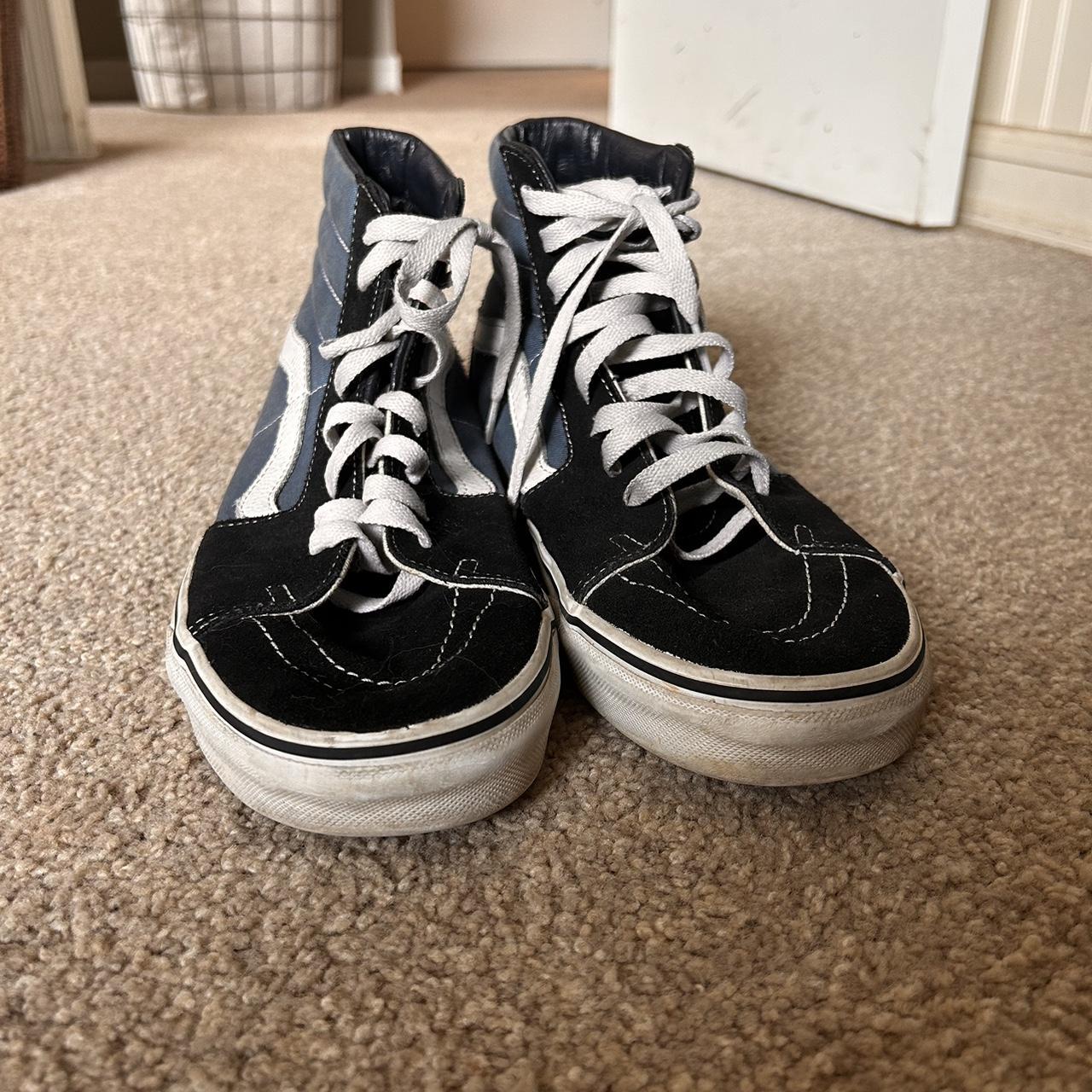 Vans high tops black and blue like new will