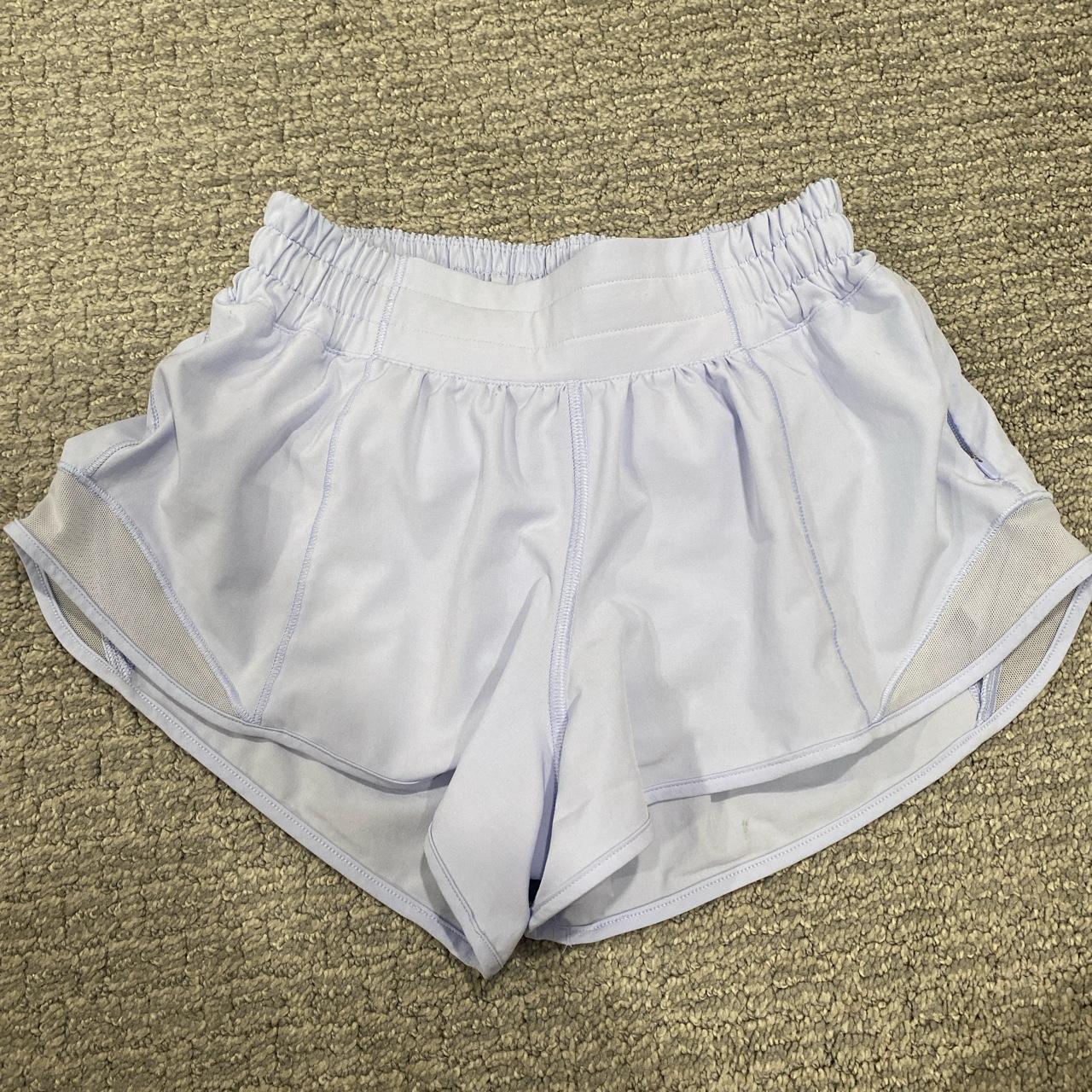 Blue Linen Lululemon Hotty Hot Shorts size 2 2.5... Depop