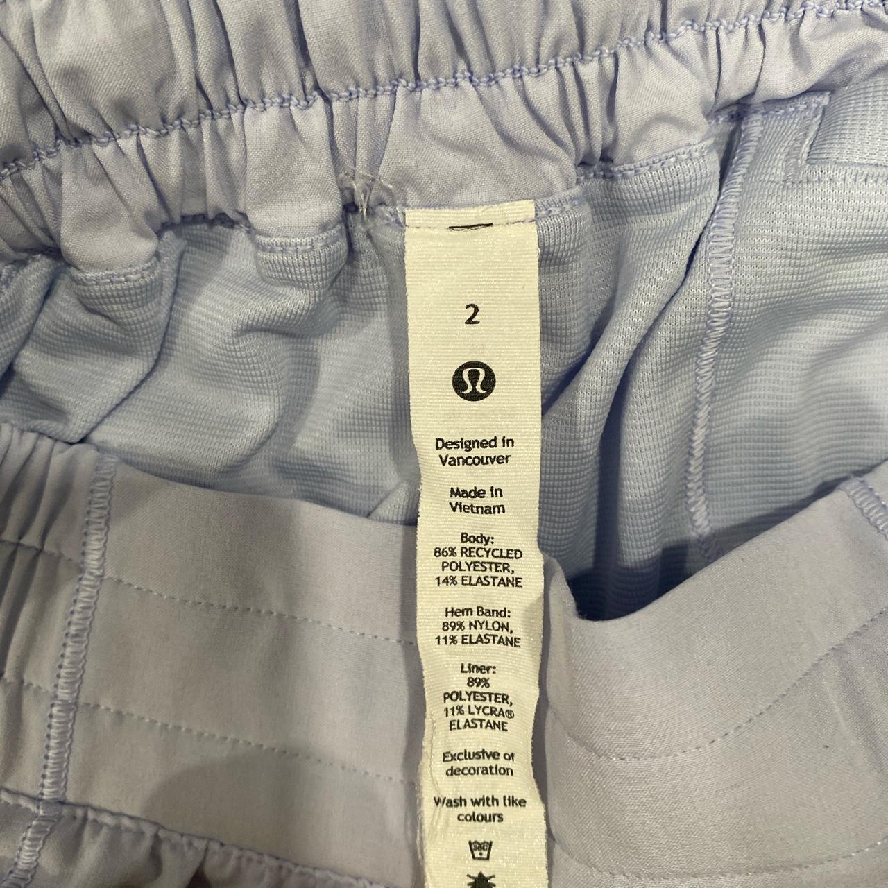 Blue Linen Lululemon Hotty Hot Shorts size 2 2.5... Depop