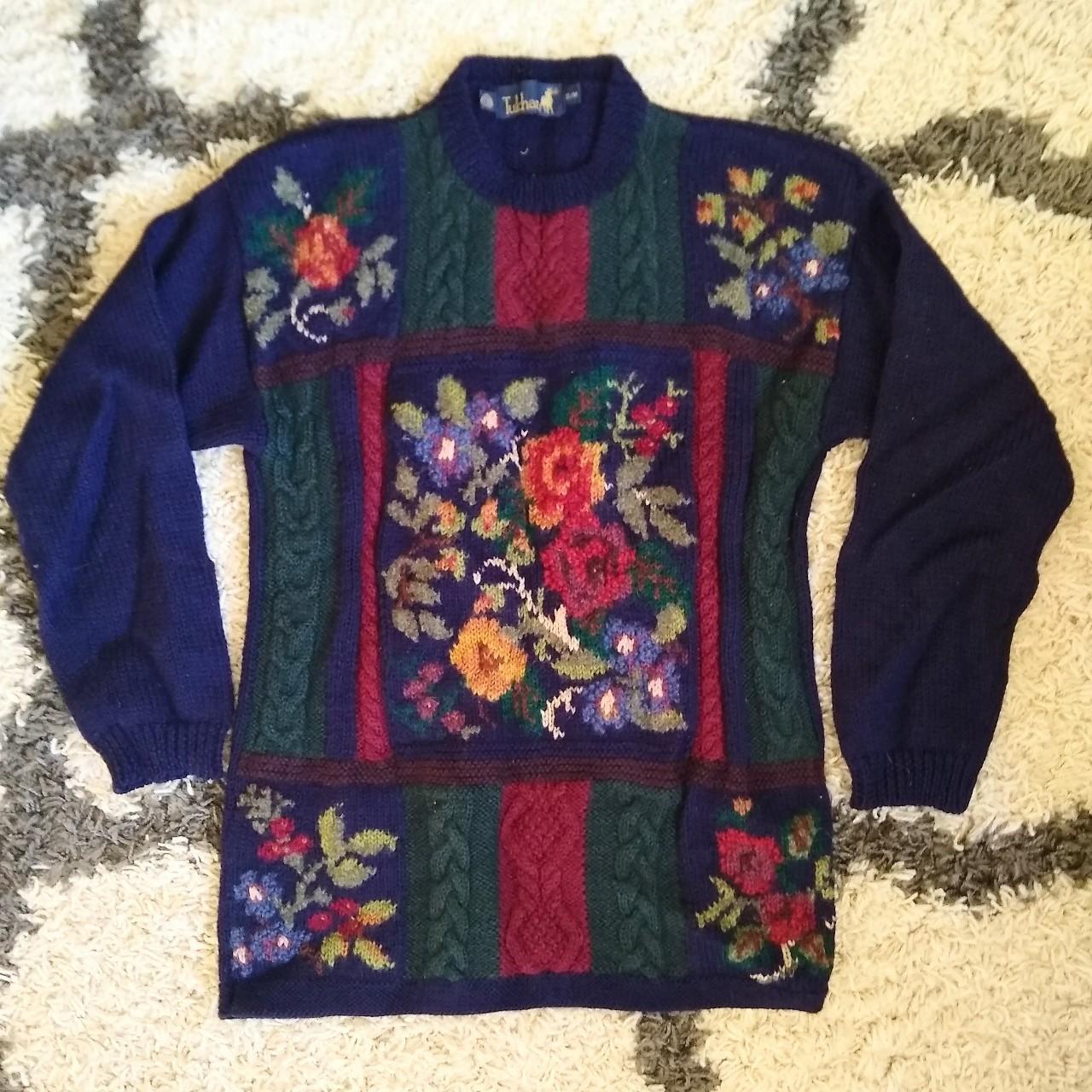 Tulchan Women S Navy And Burgundy Jumper Depop