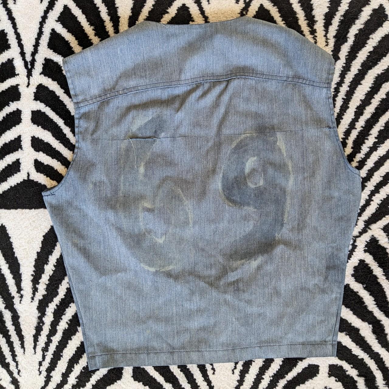 Lee Women's Top - Grey/Blue - M – 1970s Lee Biker… - image 2