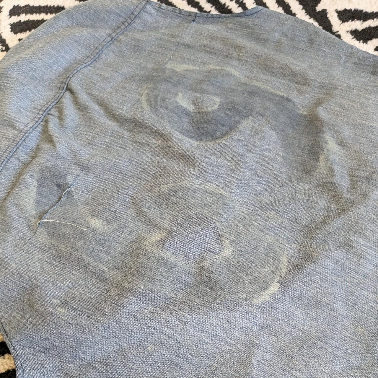 Lee Women's Top - Grey/Blue - M – 1970s Lee Biker… - image 4