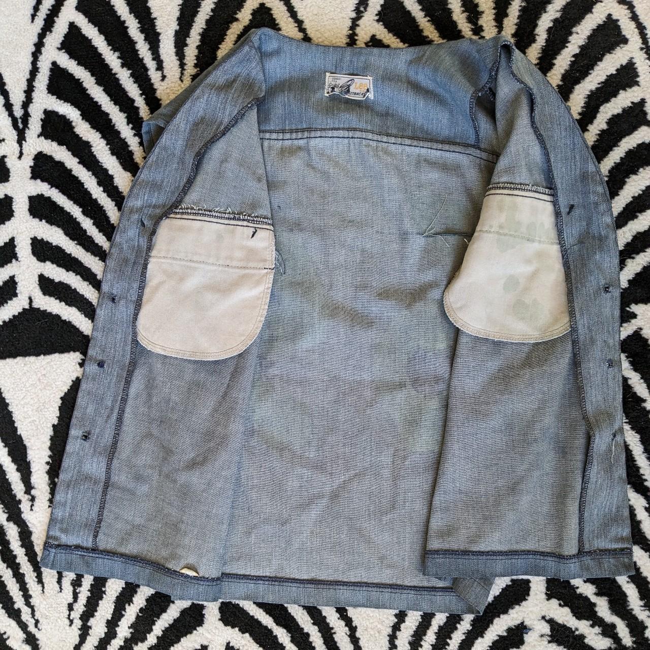 Lee Women's Top - Grey/Blue - M – 1970s Lee Biker… - image 5