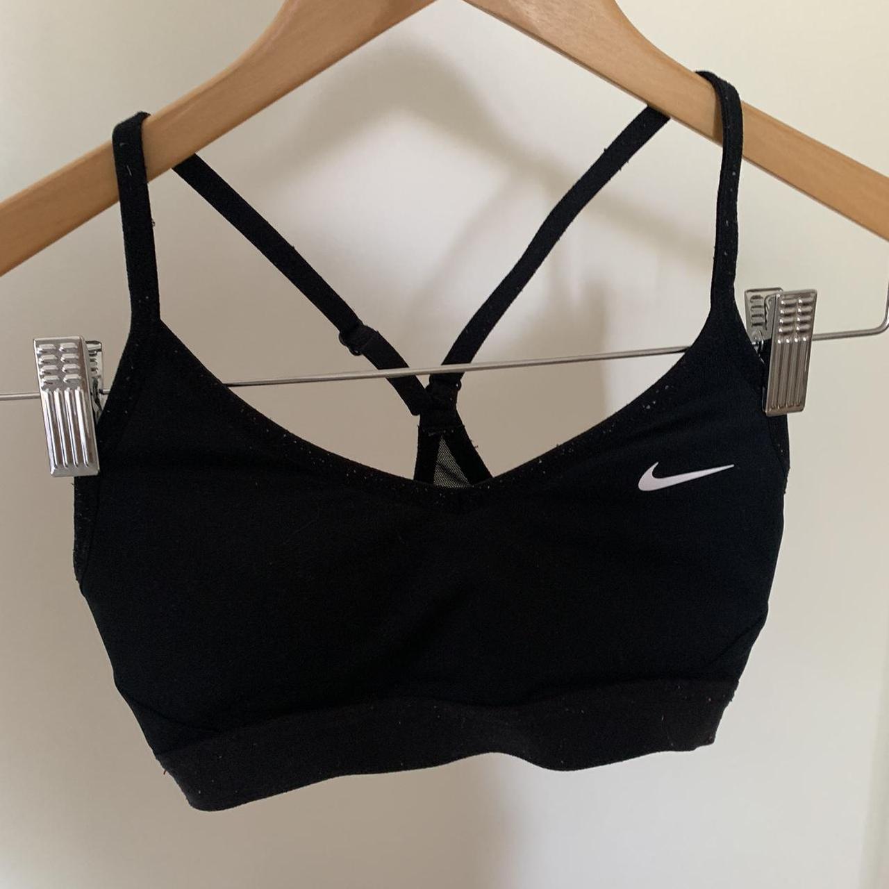 black nike sports bra size xs womens nike... Depop
