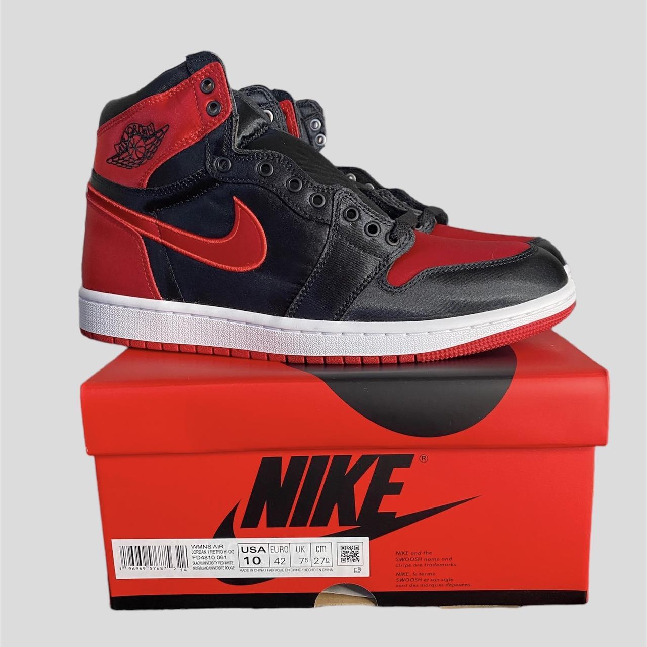 Air Jordan 1 Retro High OG Satin Bred Size 10W/8.5M... - Depop