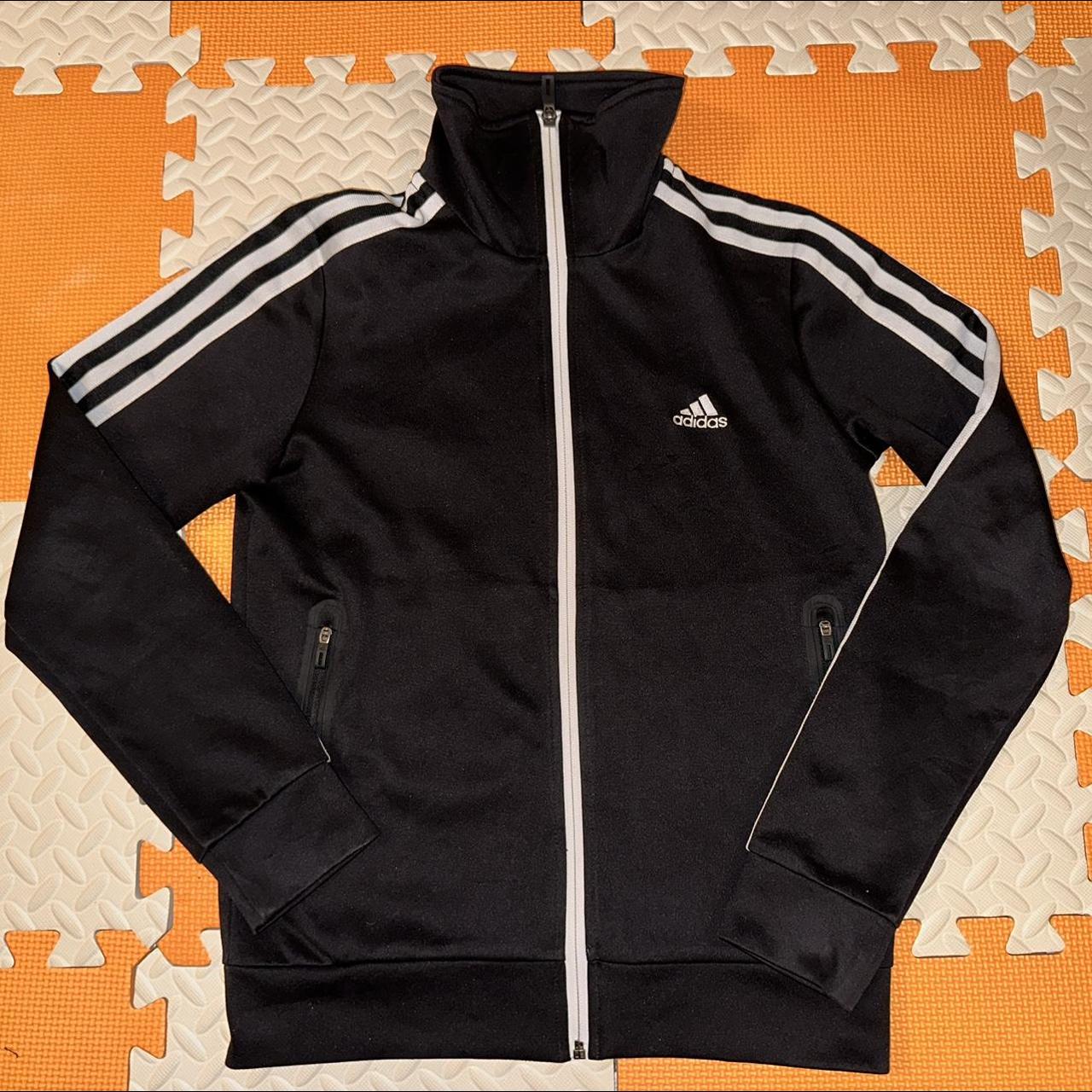 Adidas extra small black full zip track top. Good... - Depop