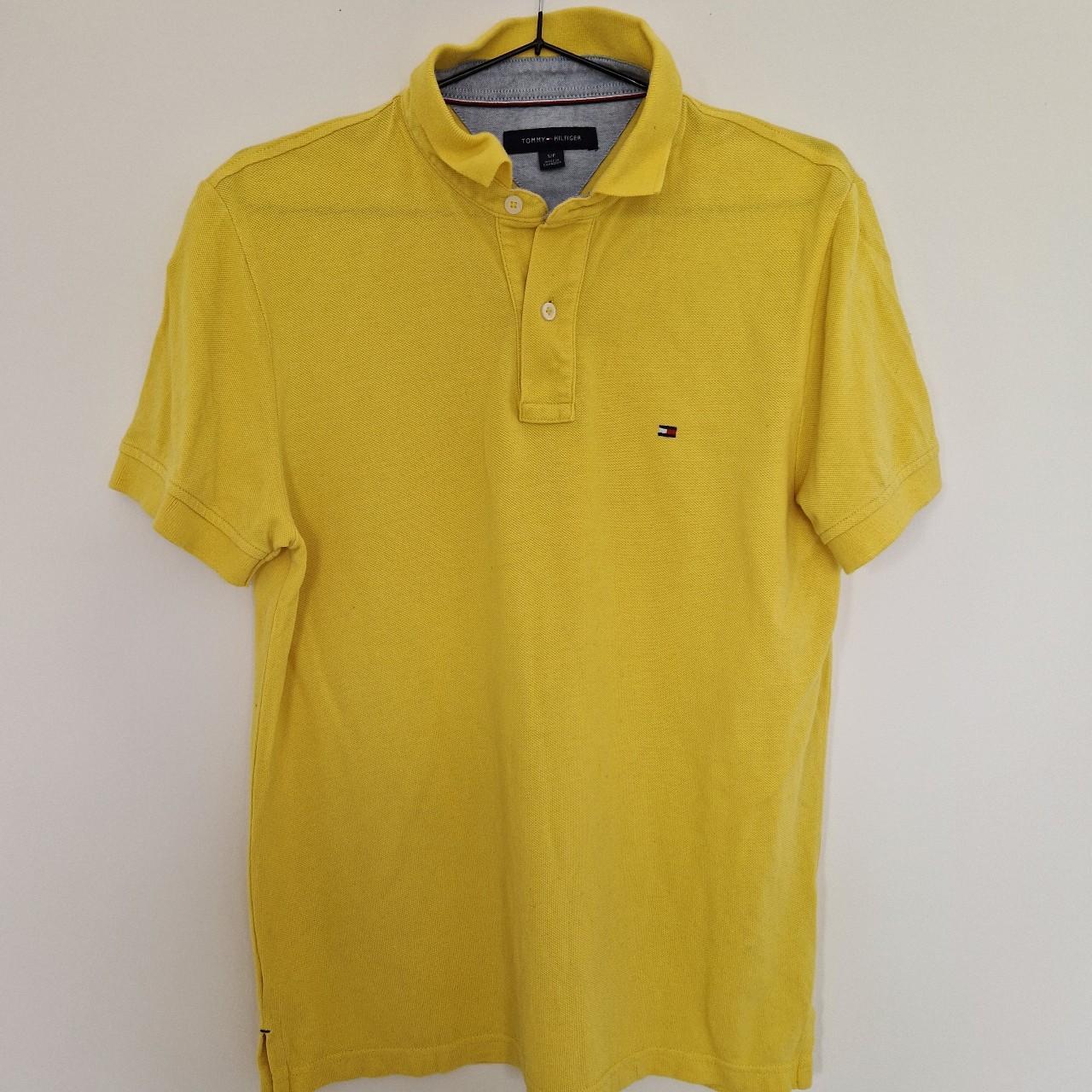 Tommy Hilfiger Mens Yellow Polo Shirts Depop