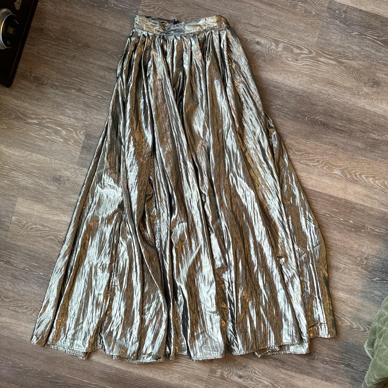 Beautiful metallic gold Free People maxi skirt in... - Depop