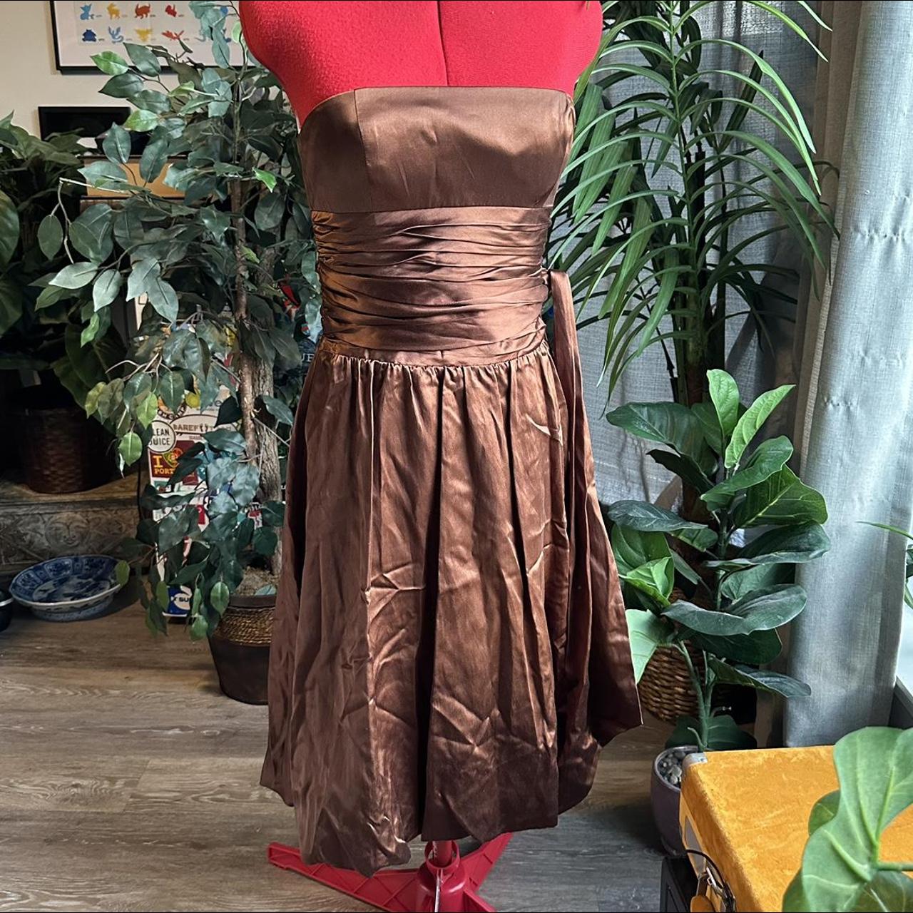 Beautiful copper brown BCBG strapless dress with Depop