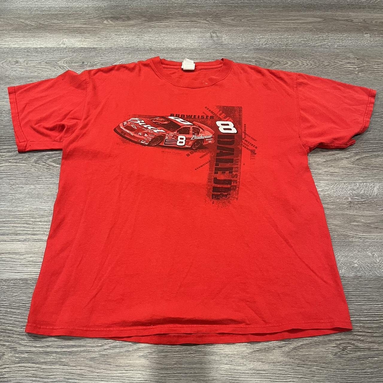 Early 00s Budweiser nascar racing tee. Small hole as... - Depop