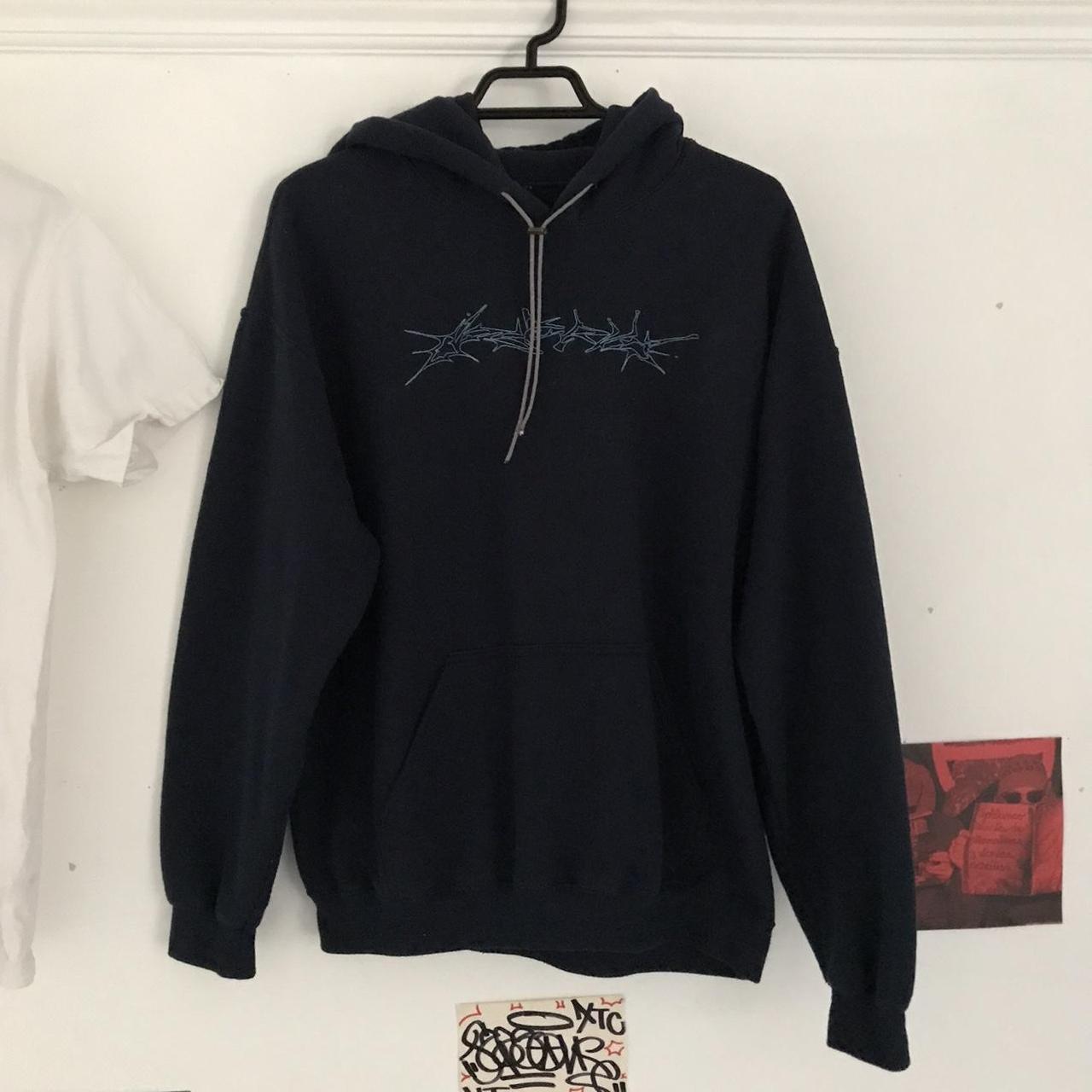 observa navy hoodie large good condition... - Depop