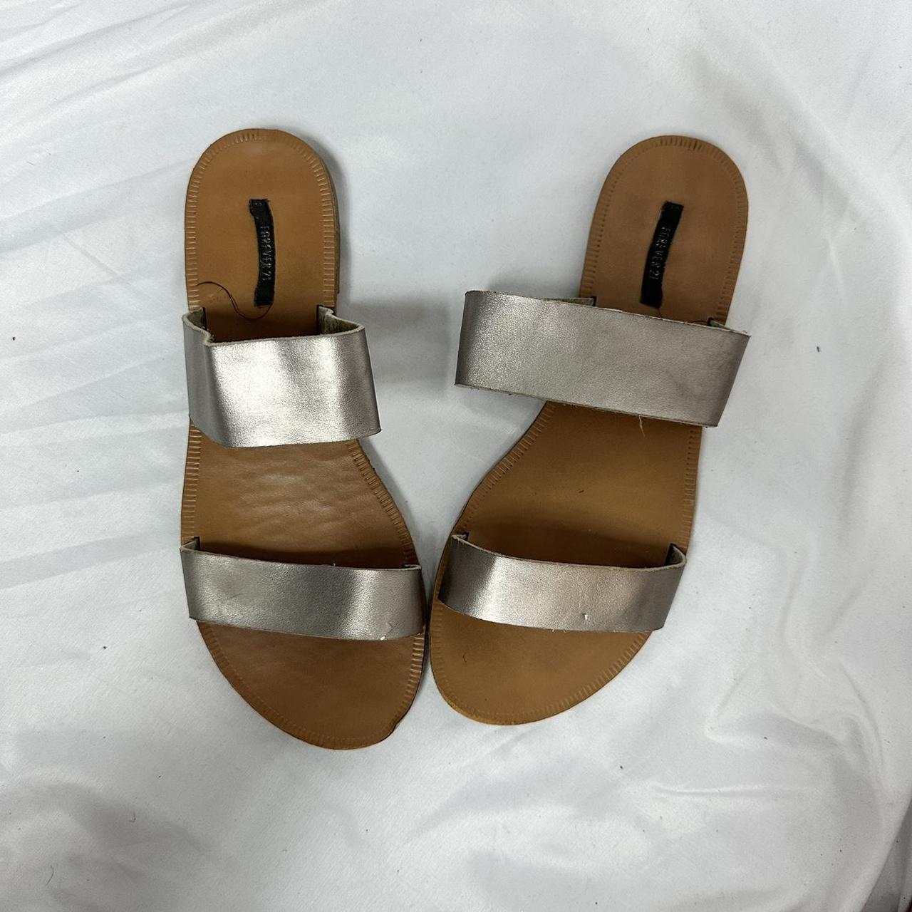 Tan Sandals Forever 21 Summer Shoes Forever21 Silver Straps