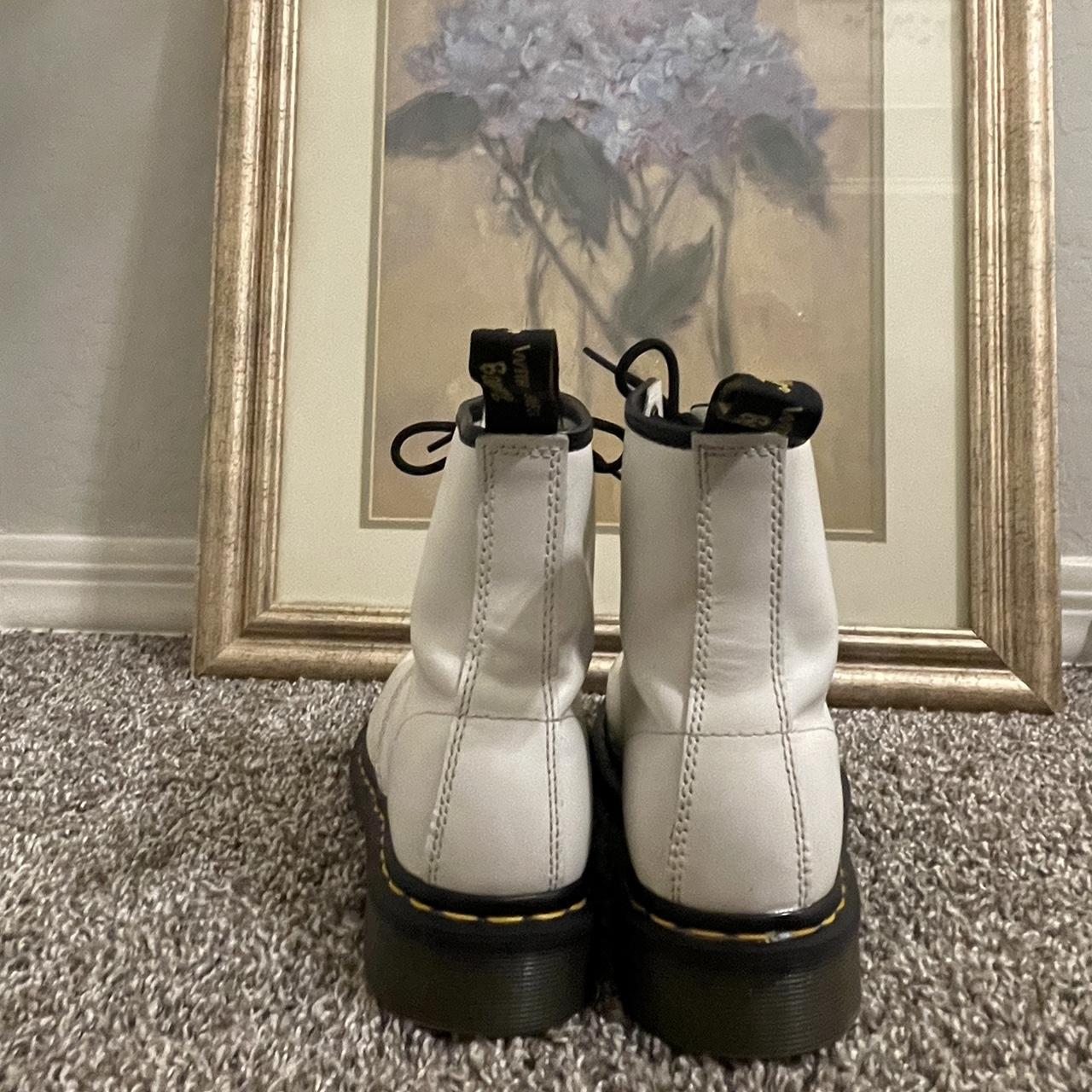 perfect white doc marten boots ! some dirt is shown | Depop