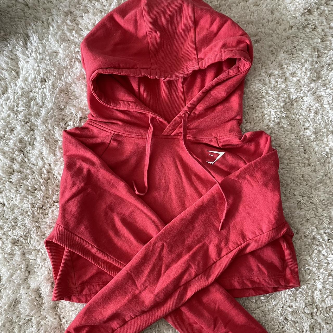Gymshark red cropped hoodie , Lightly worn - great