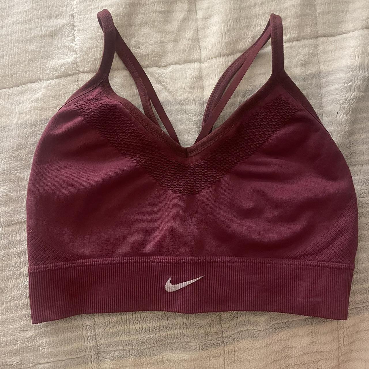 Nike sports bra Size: S Color: pink Really - Depop