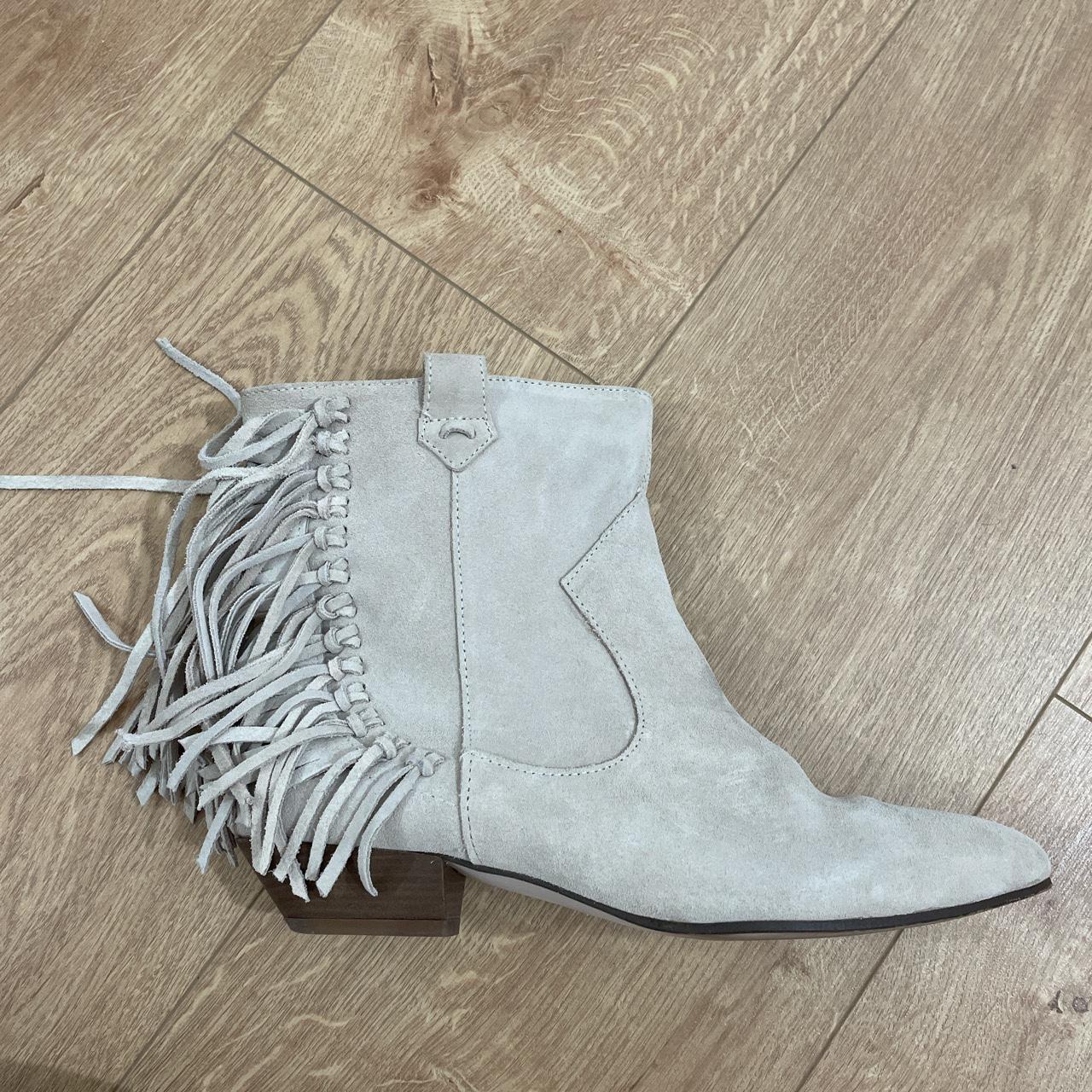 Zara cowboy style fringe suede leather boots, only... Depop