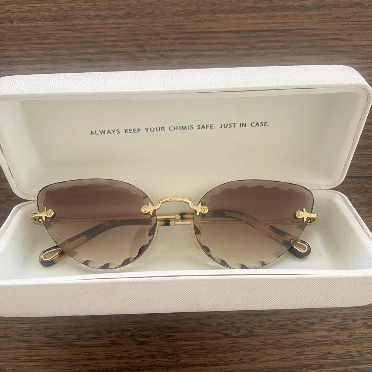 CHLOE Rosie Cat eye sunglasses brown with gold in case Depop